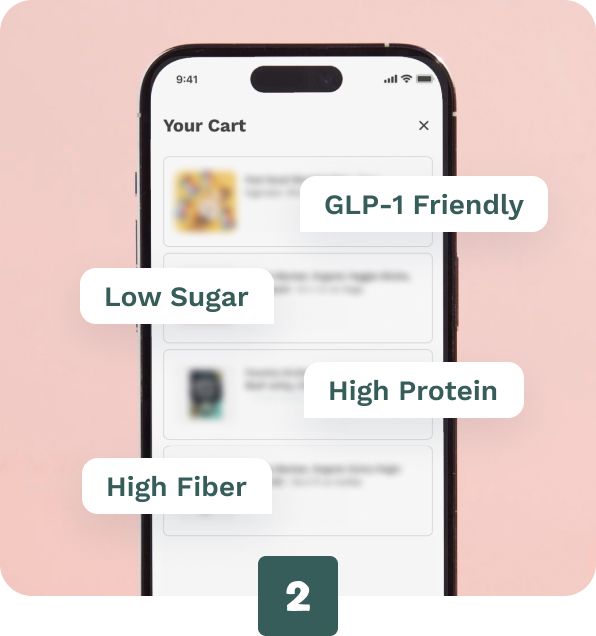 Personalized cart with dietary badges