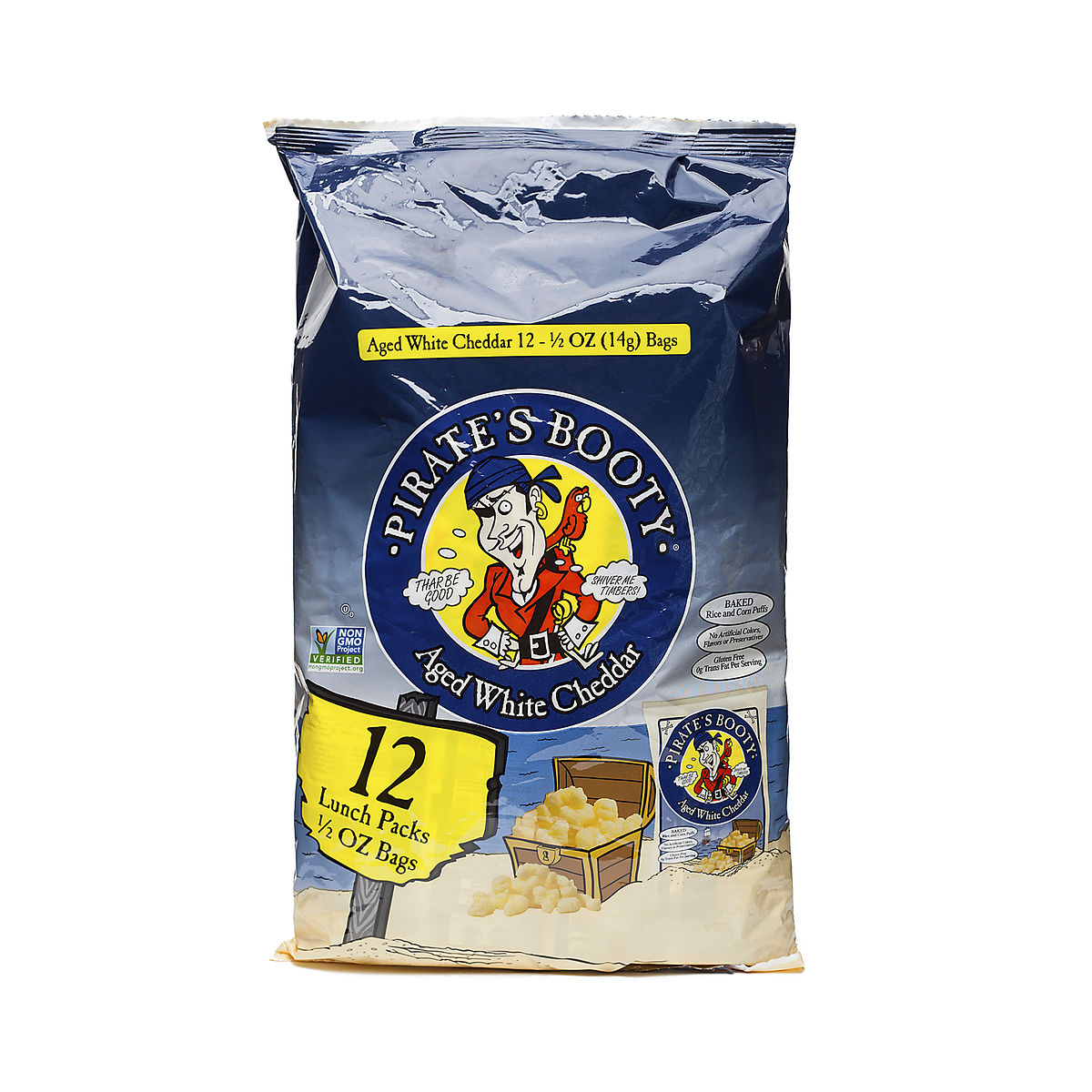 Pirate's Booty Aged White Cheddar Rice and Corn Puffs Thrive Market