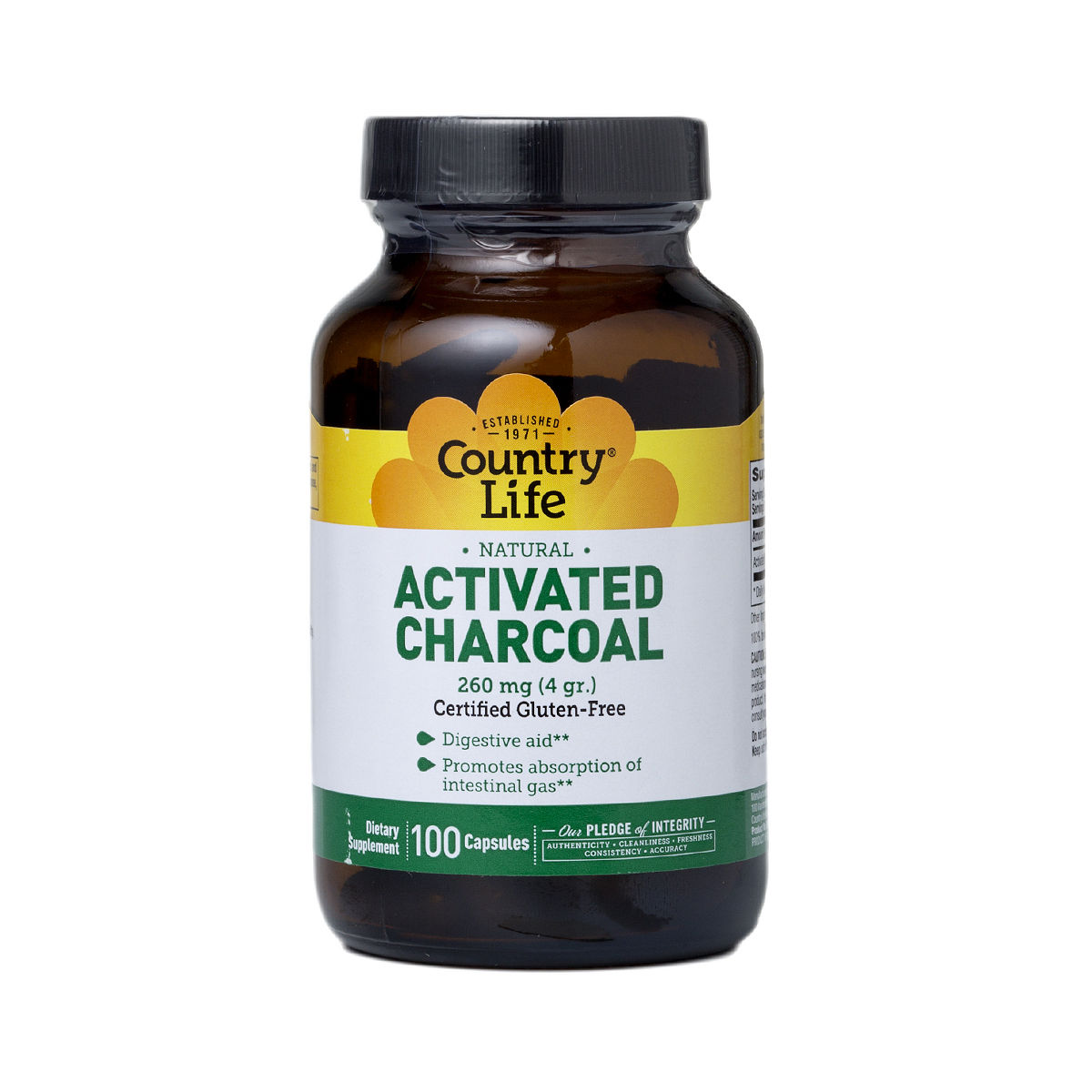 100 Capsules Activated Charcoal Digestive Aid Thrive Market
