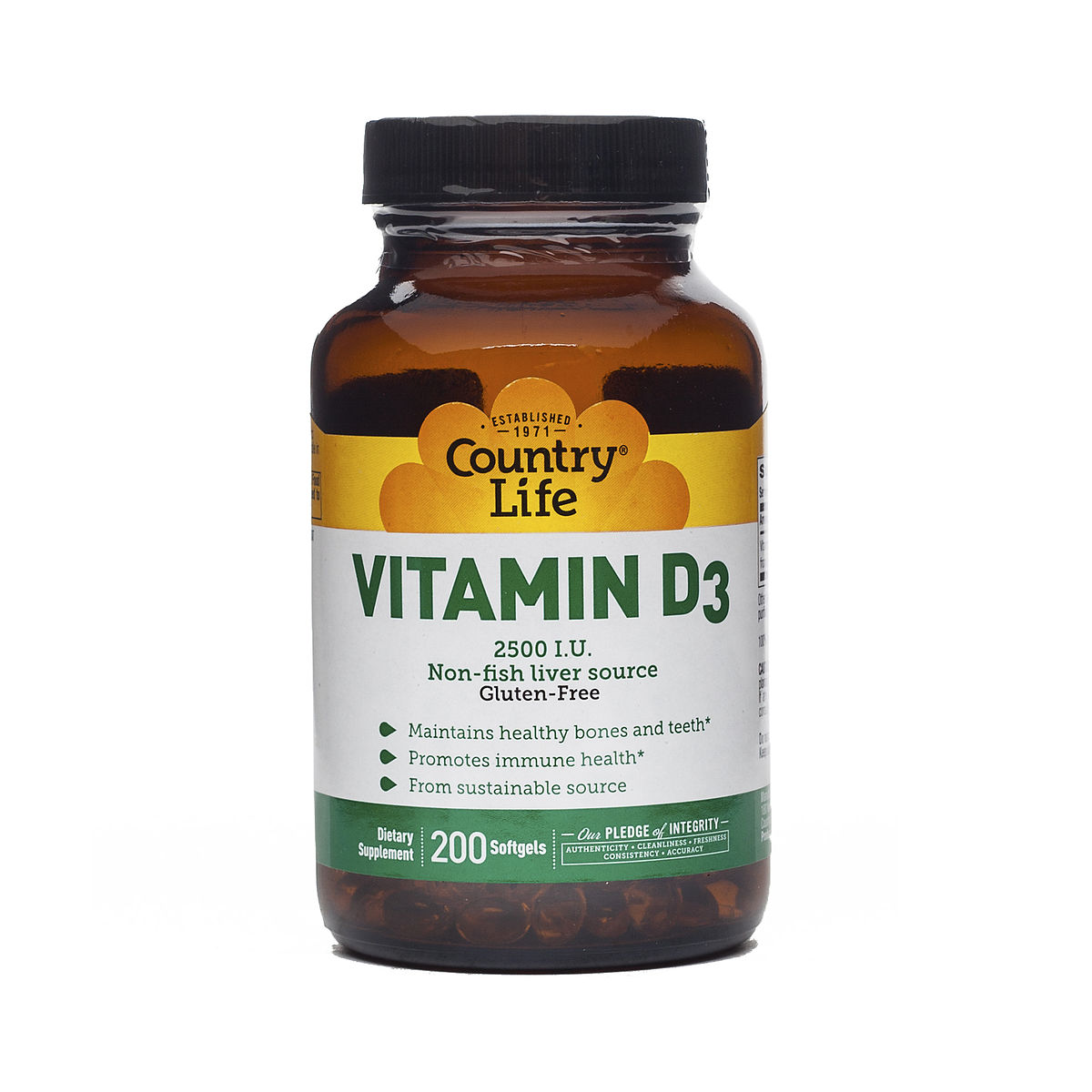 200 ct. Vitamin D3 2500 IU Softgels by Country Life Thrive Market