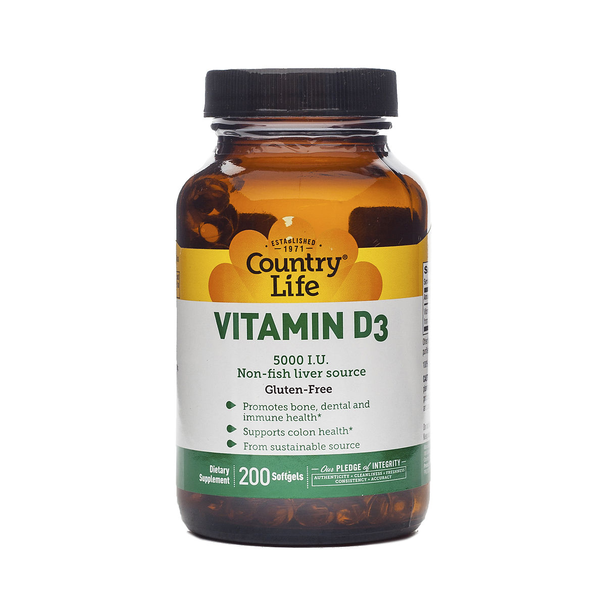 200 ct. Vitamin D3 5000 IU Softgels by Country Life Thrive Market