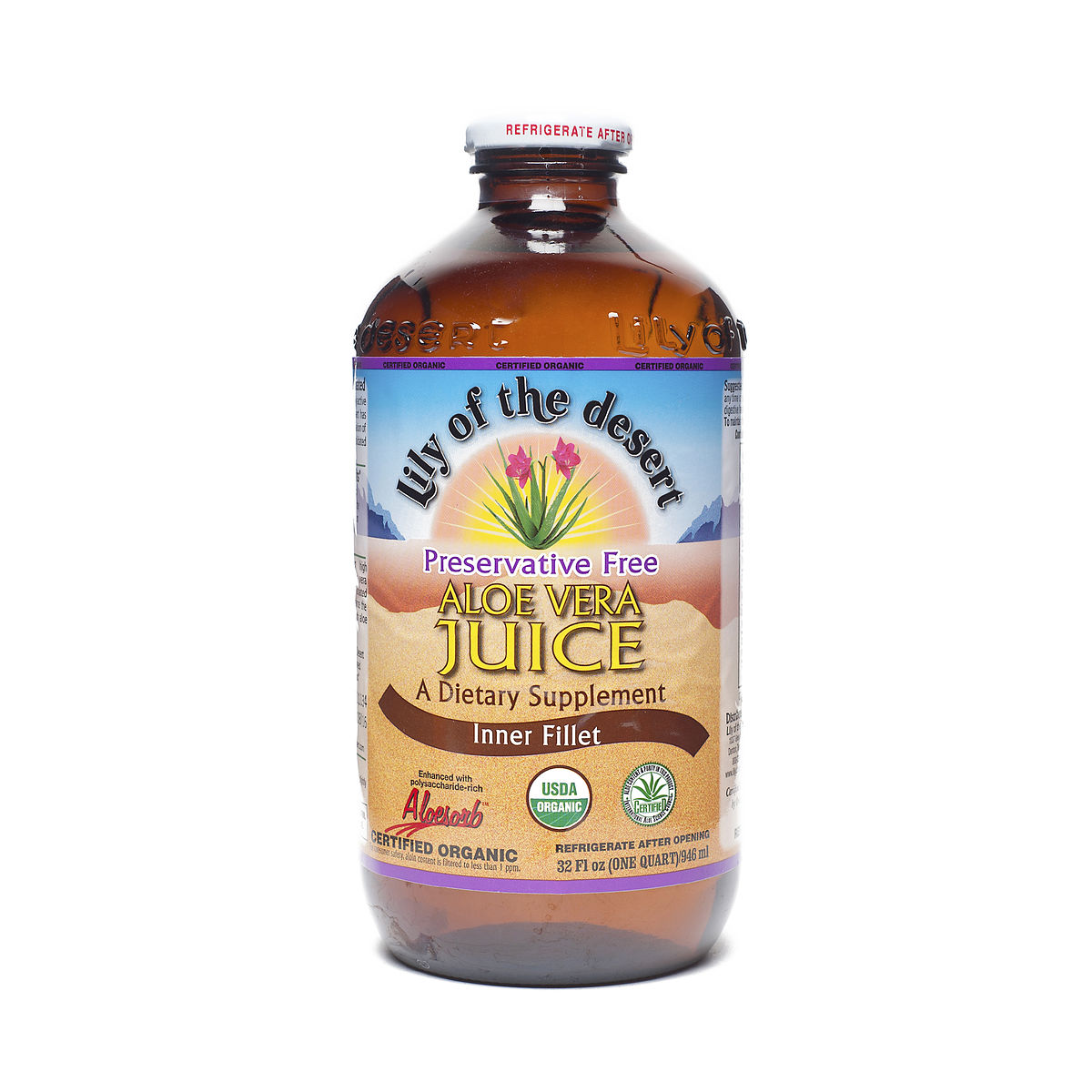 Lily Of The Desert Preservative Free Aloe Vera Juice Inner Fillet