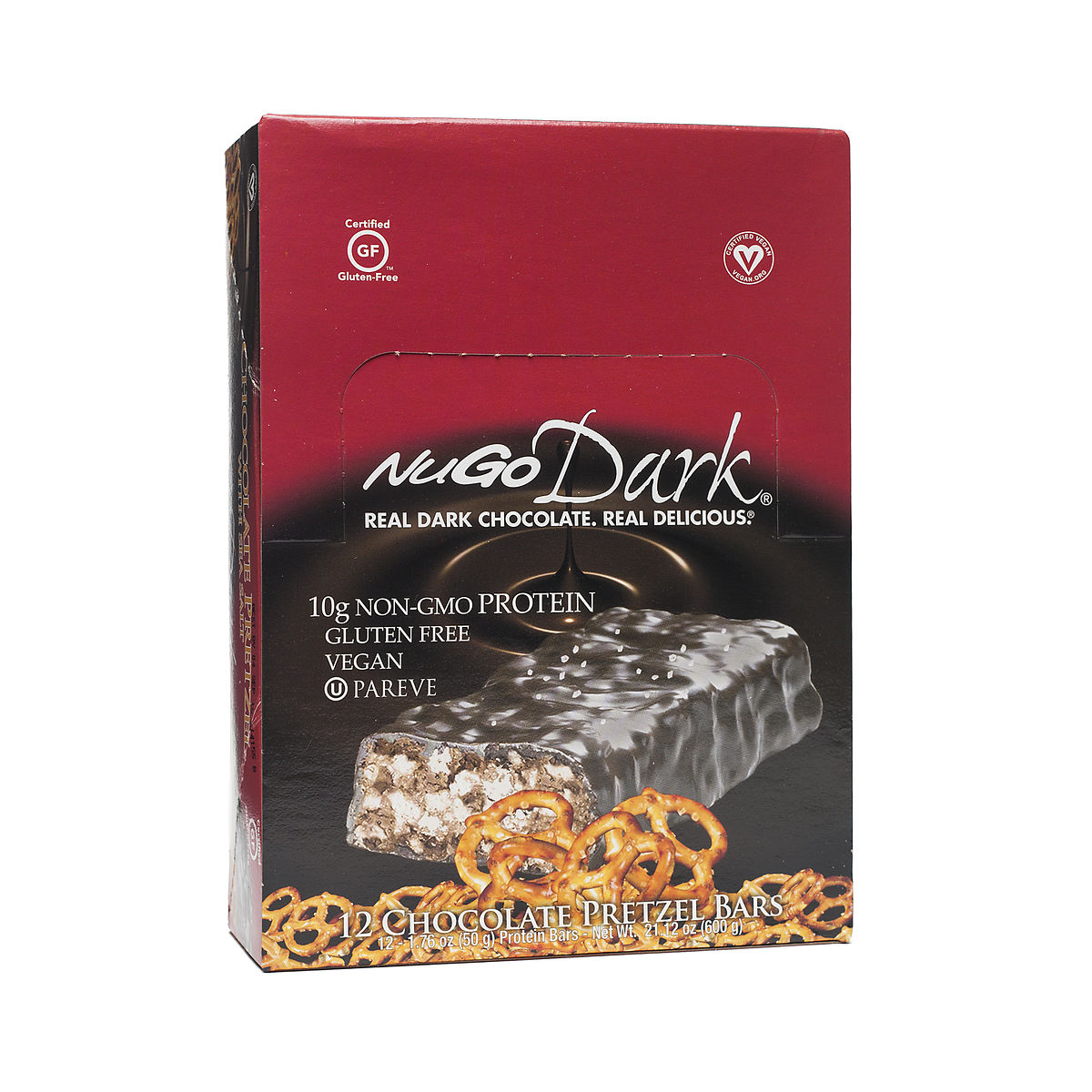 Dark Chocolate Pretzel Protein Bars by NuGo Thrive Market