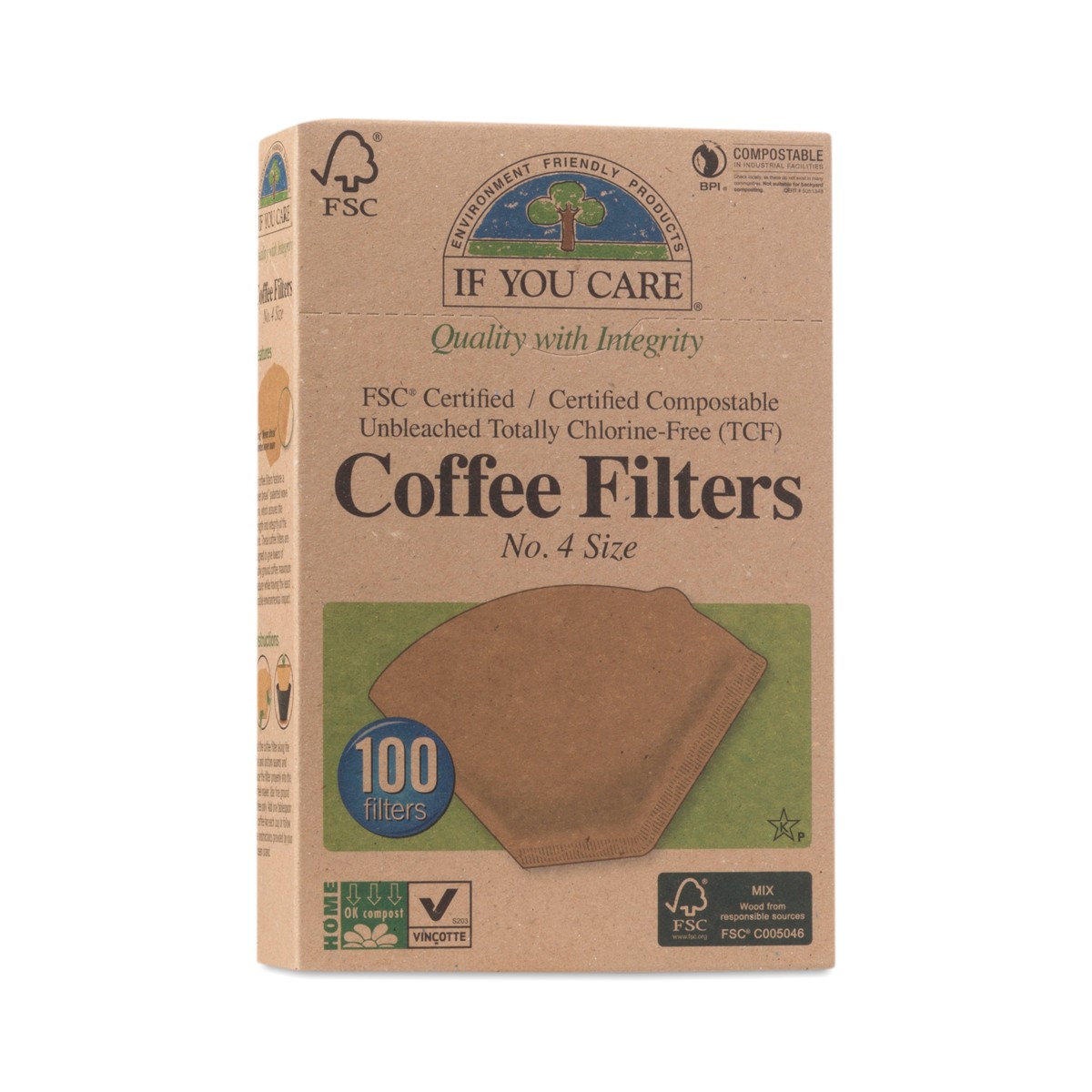 4 Cone Compostable Certified Coffee Filters Thrive Market