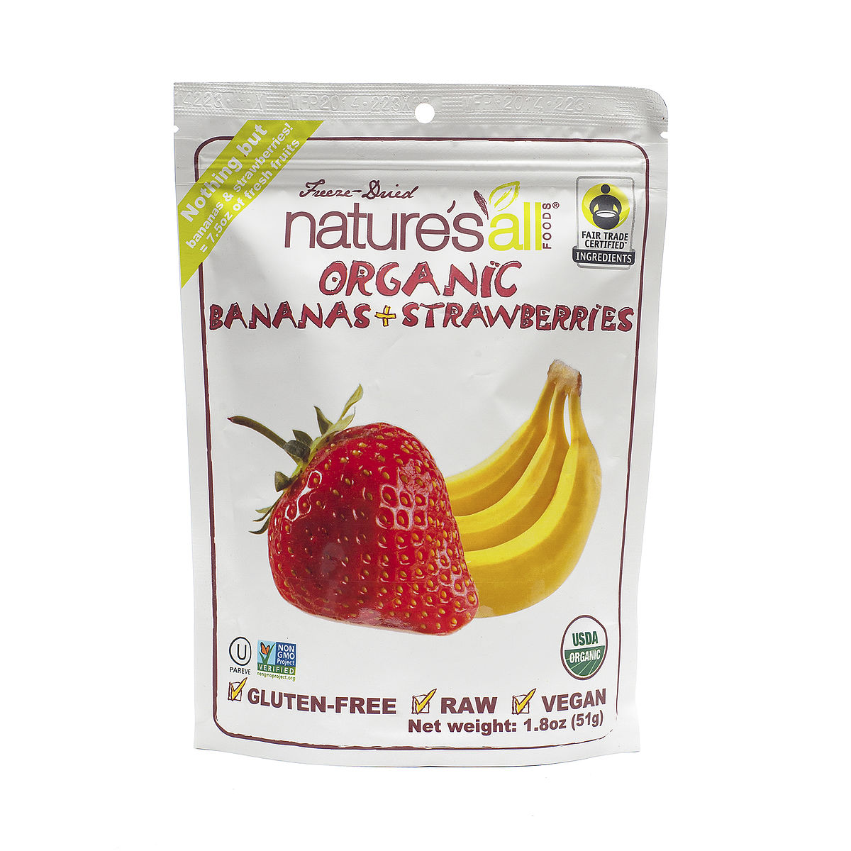 Nature`s All Foods Organic Freeze Dried Raw Bananas & Strawberries
