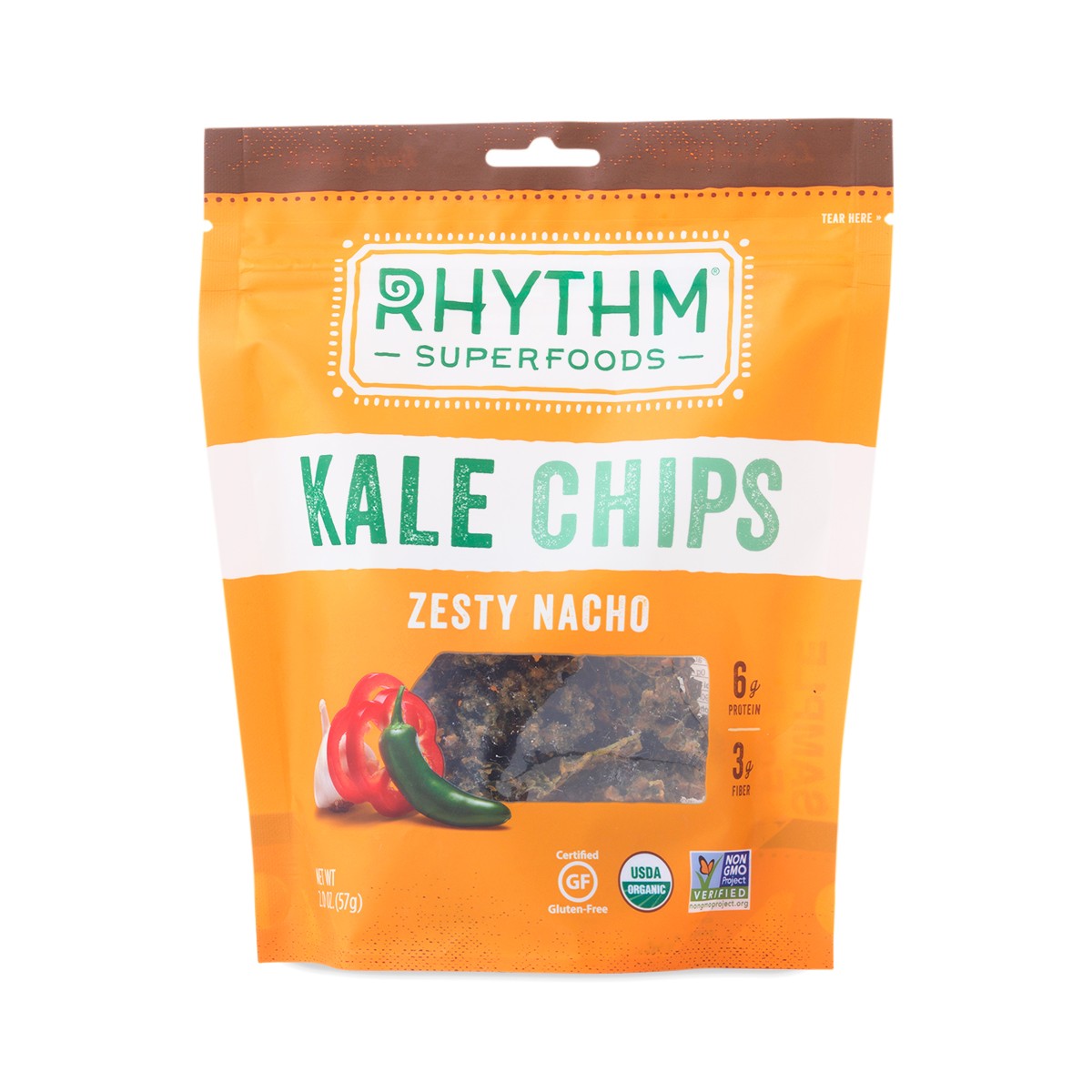 2 oz Zesty Nacho Kale Chips by Rhythm Thrive Market