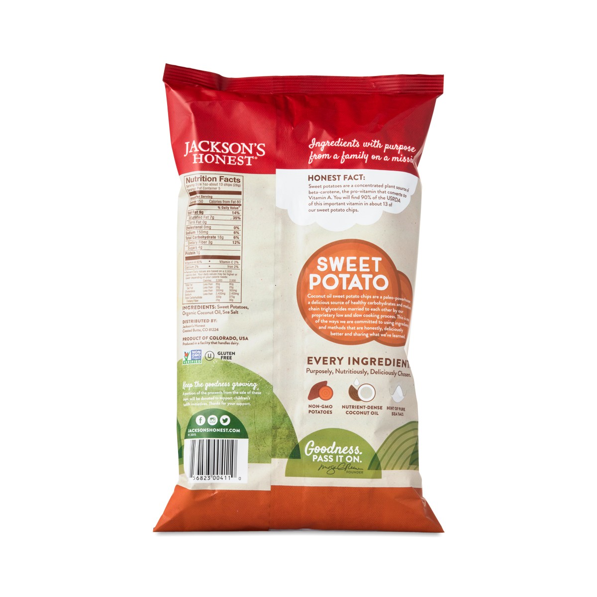 Jackson's Honest Potato Chips Sweet Potato Chips Thrive Market