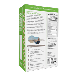 Sprouted Gluten Free Instant Protein Oatmeal, Apple Cinnamon