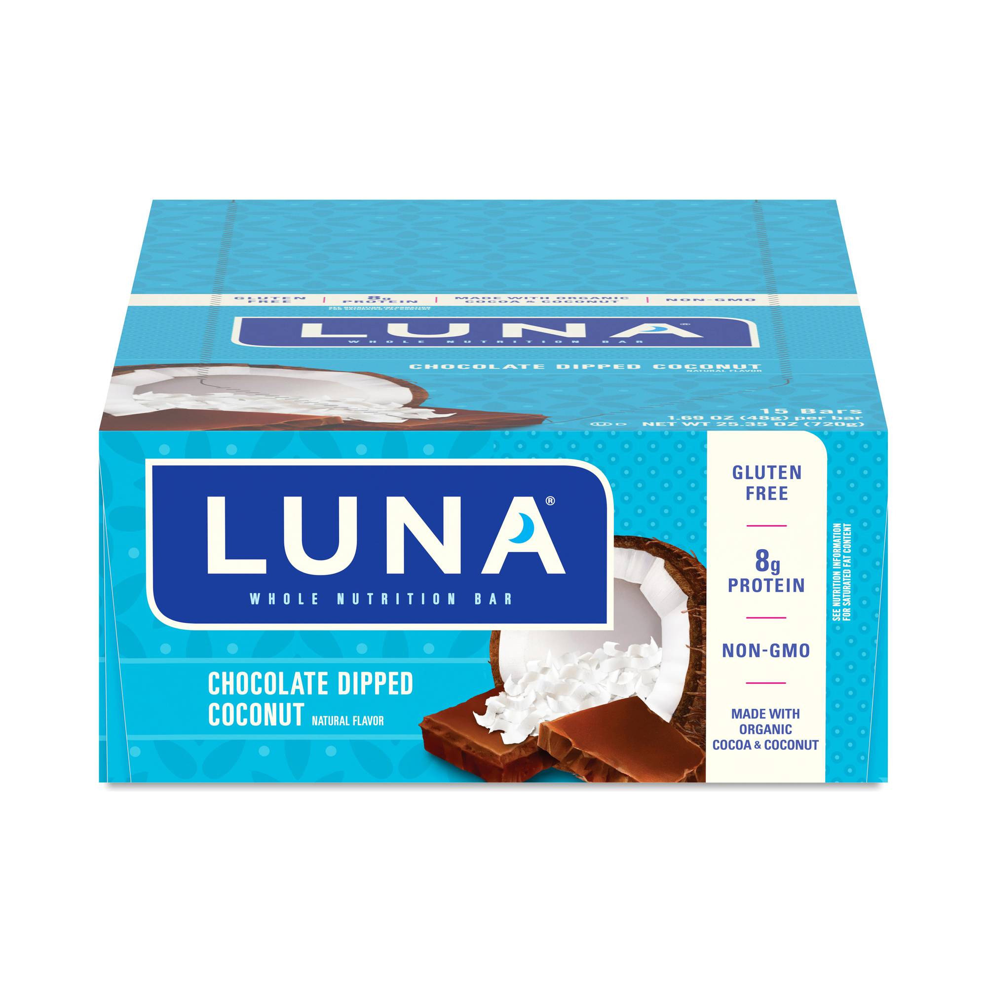 Luna Bars, Chocolate Dipped Coconut