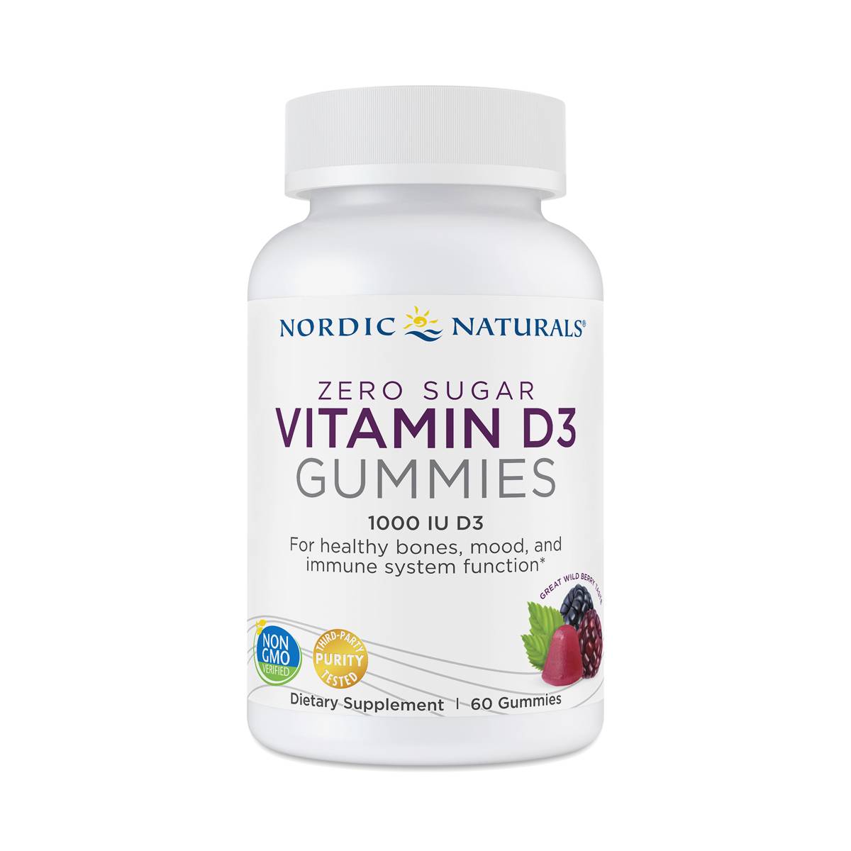 Nordic Naturals Zero Sugar Vitamin D3 Gummies, Wild Berry Thrive Market