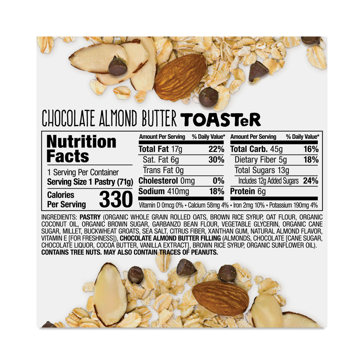 Bobo's Oat Bars ToasteR Pastry, Chocolate Almond Butter Thrive Market