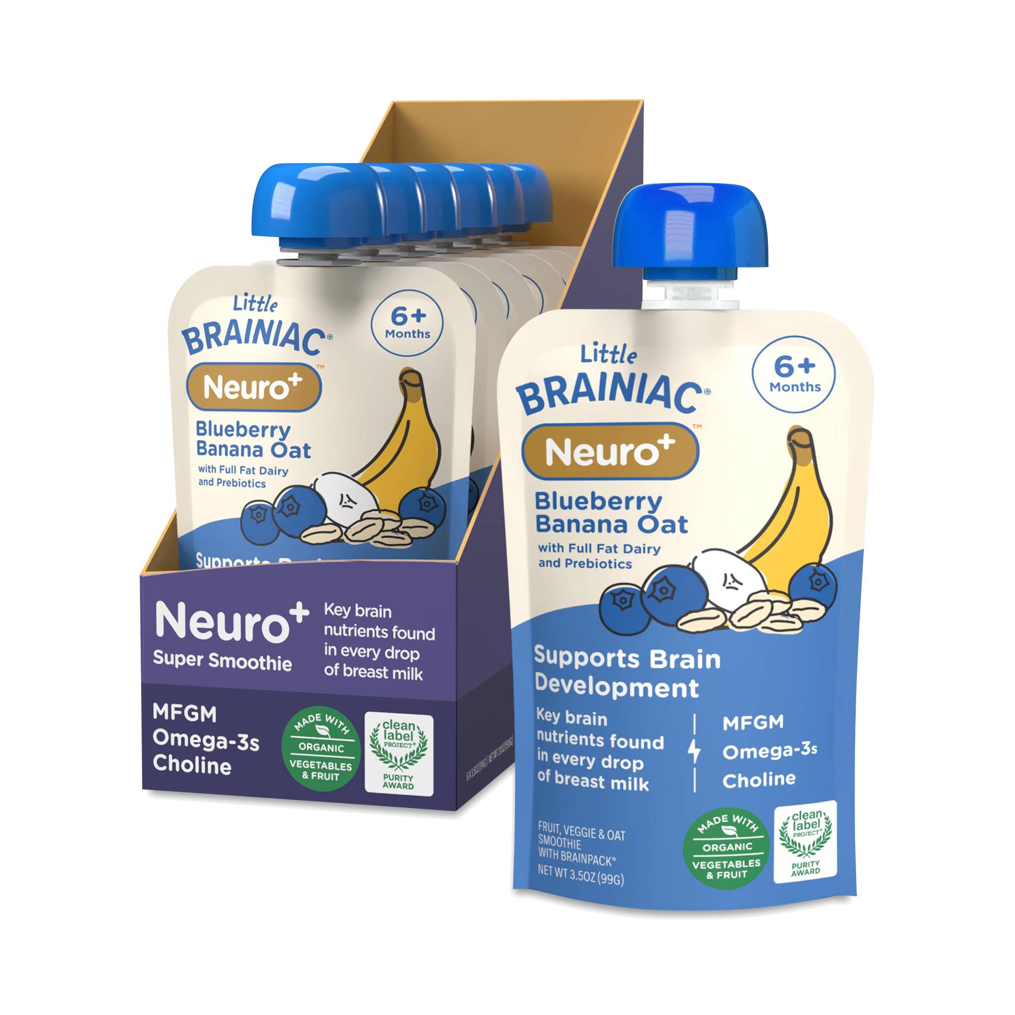 Little Brainiac Neuro+ Super Smoothie, Blueberry Banana Oat