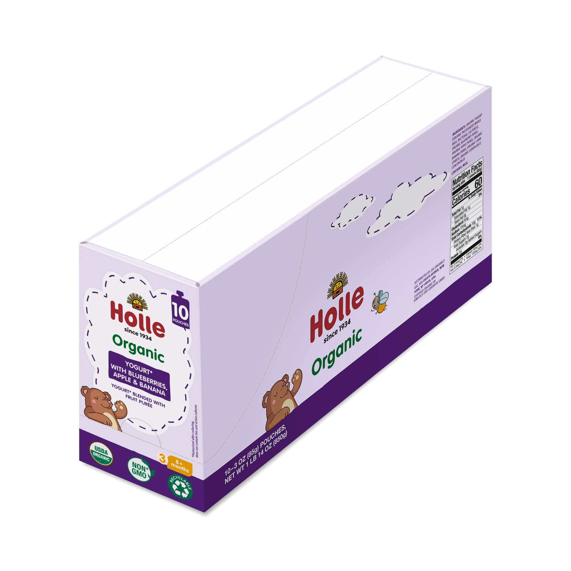 Yogurt Pouch Snacks, Blueberries, Apple & Banana