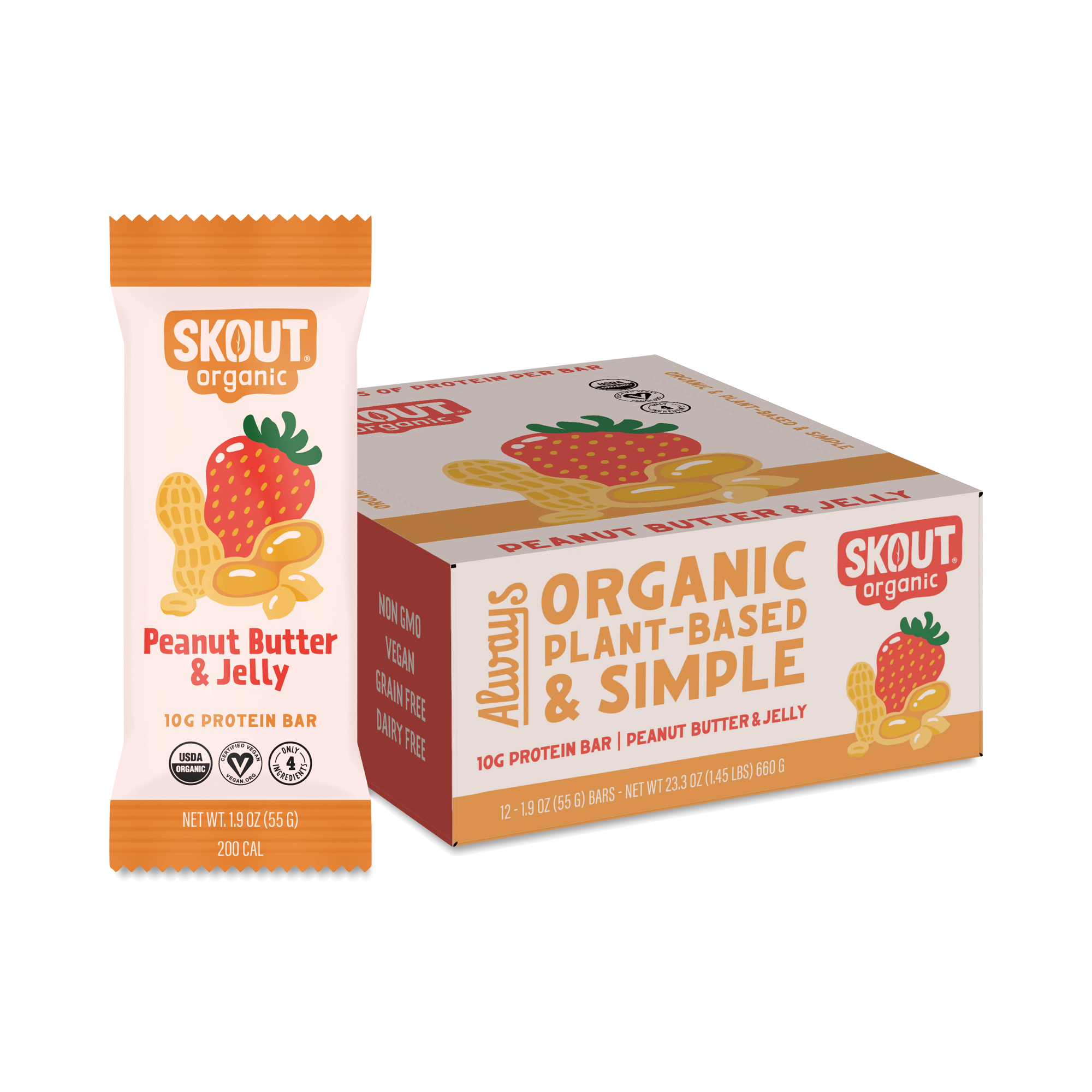 Skout Organic Protein Bar, Peanut Butter & Jelly | Thrive Market