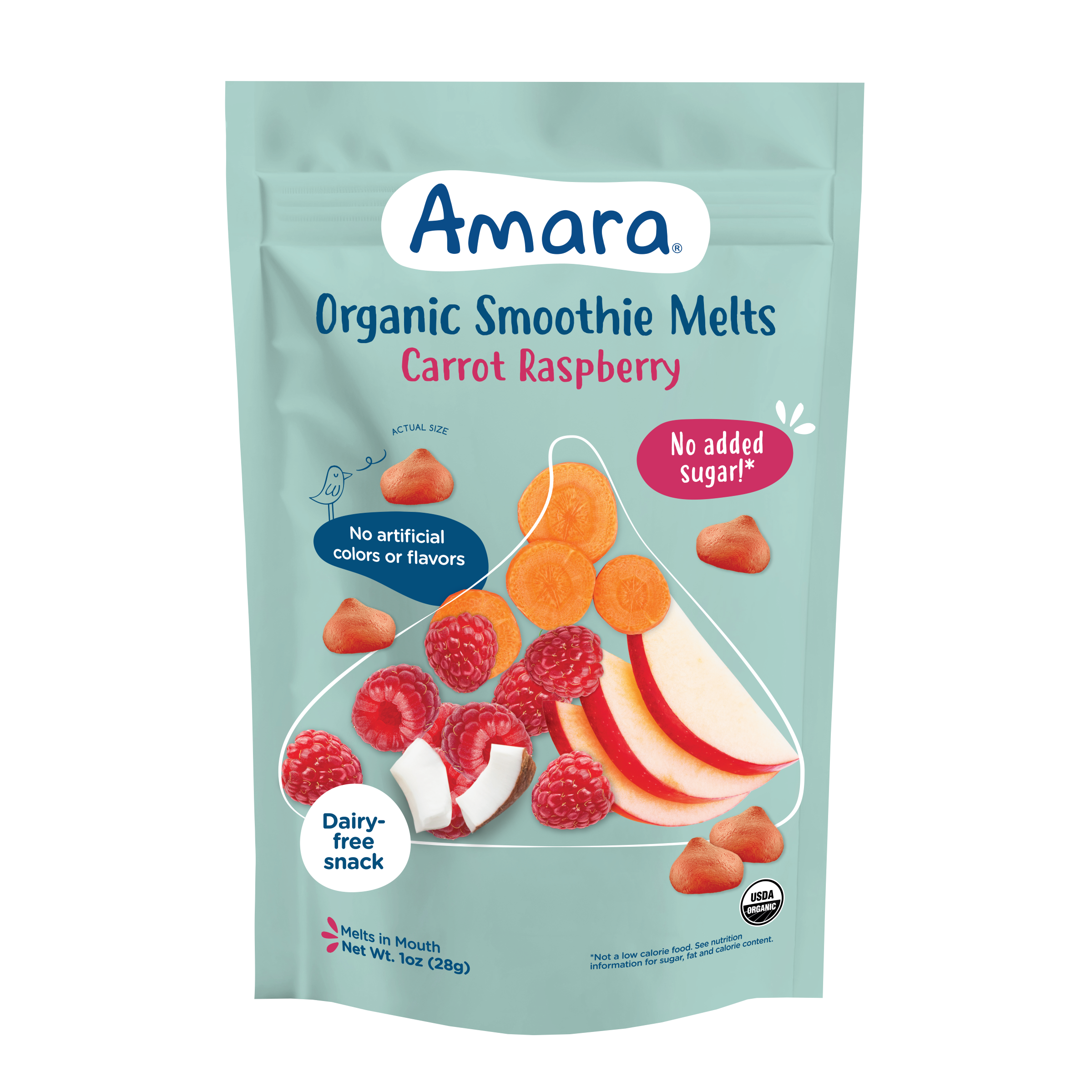 Organic Smoothie Melts, Carrot Raspberry