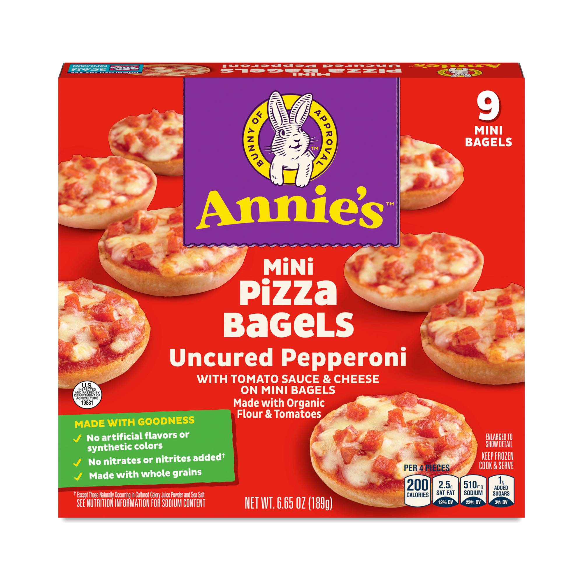 Mini Pizza Bagels, Uncured Pepperoni