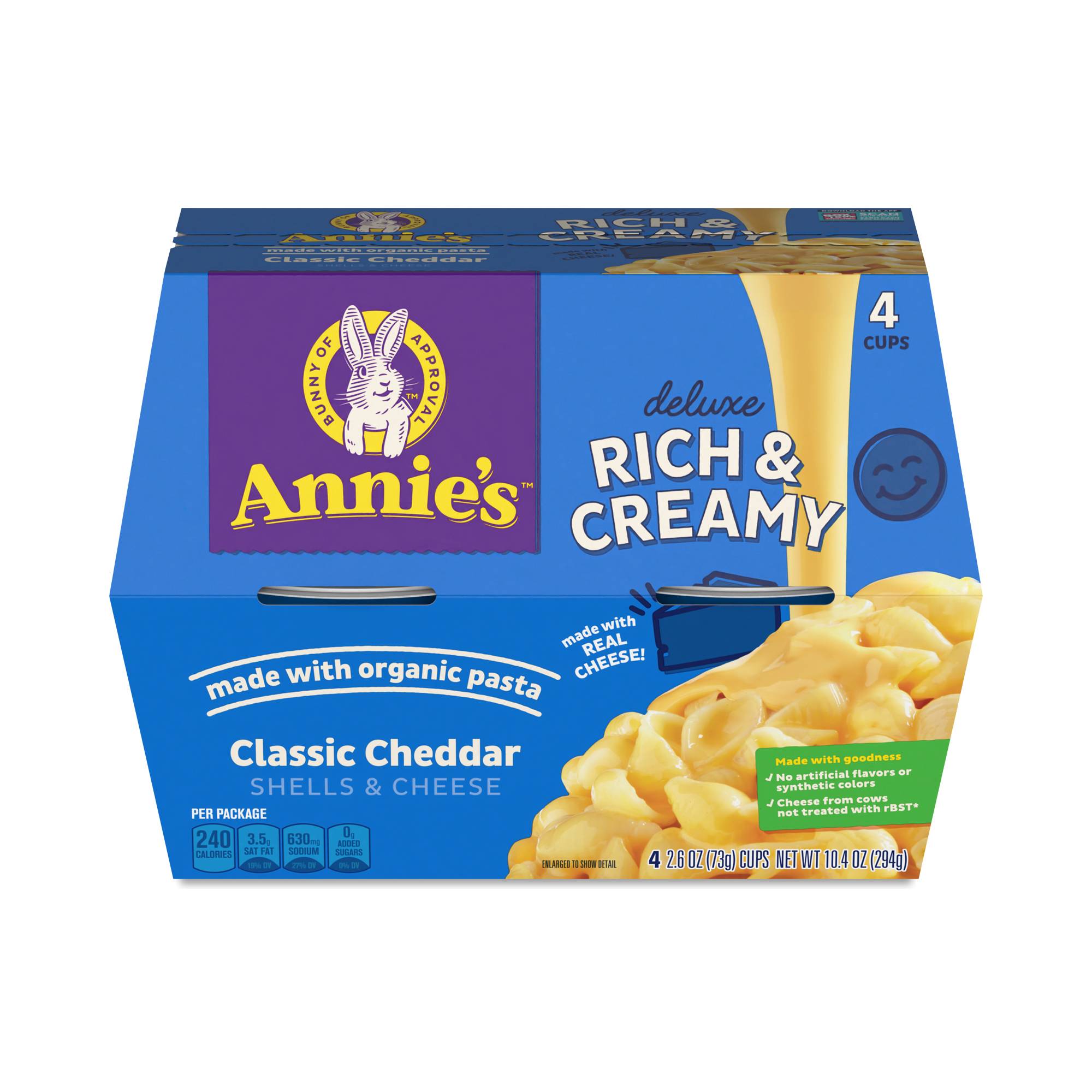 Microwavable Deluxe Rich & Creamy Mac & Cheese Shells, Classic Cheddar