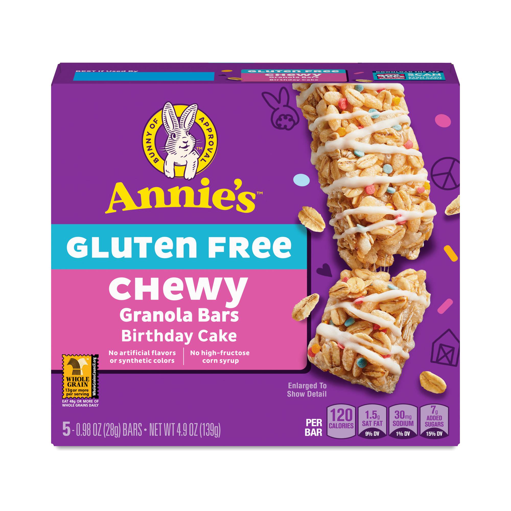 Gluten Free Chewy Granola Bars, Birthday Cake