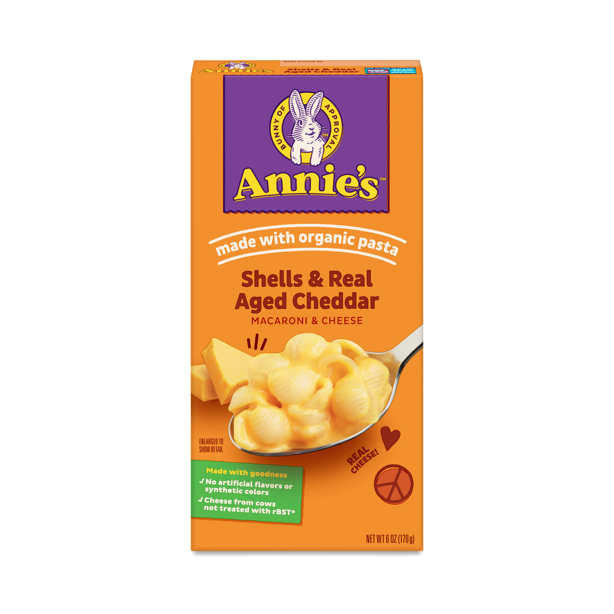 ANNIE'S Shells & White Cheddar Sauce, 12 pk./ 6 oz.- SHIPS FREE