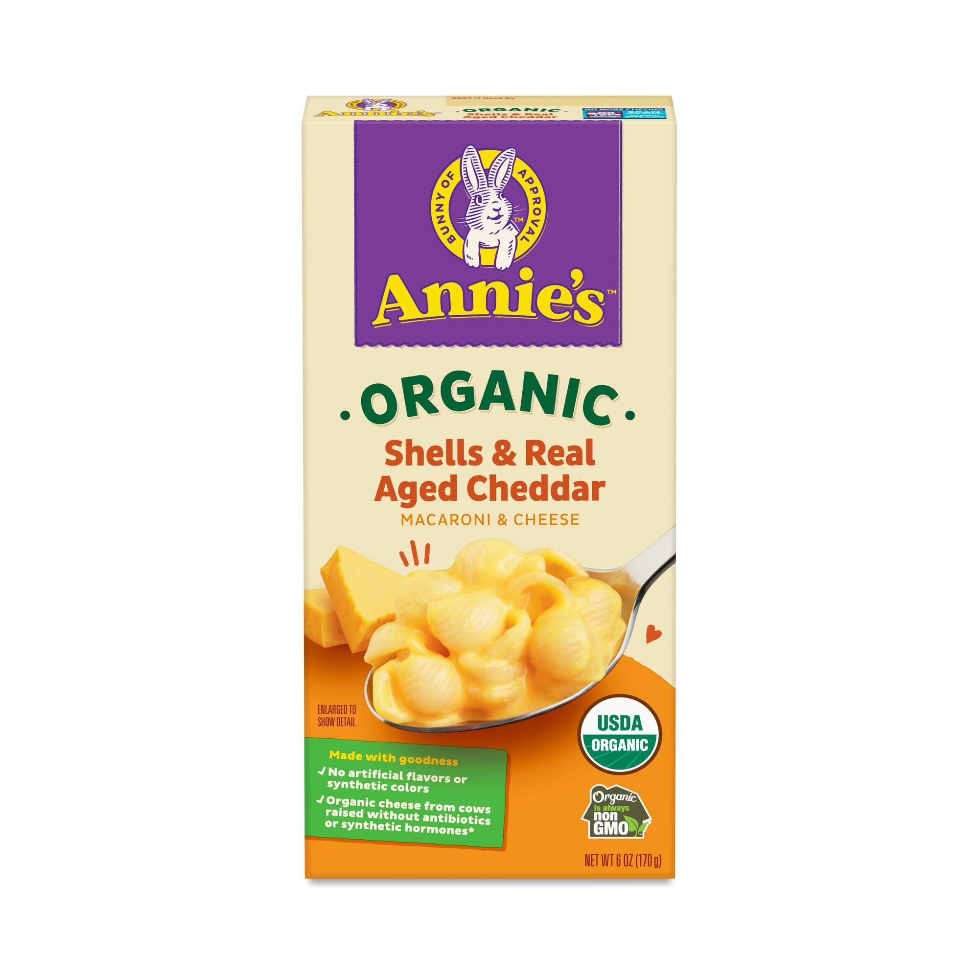Organic Mac & Cheese Shells, Real Aged Cheddar