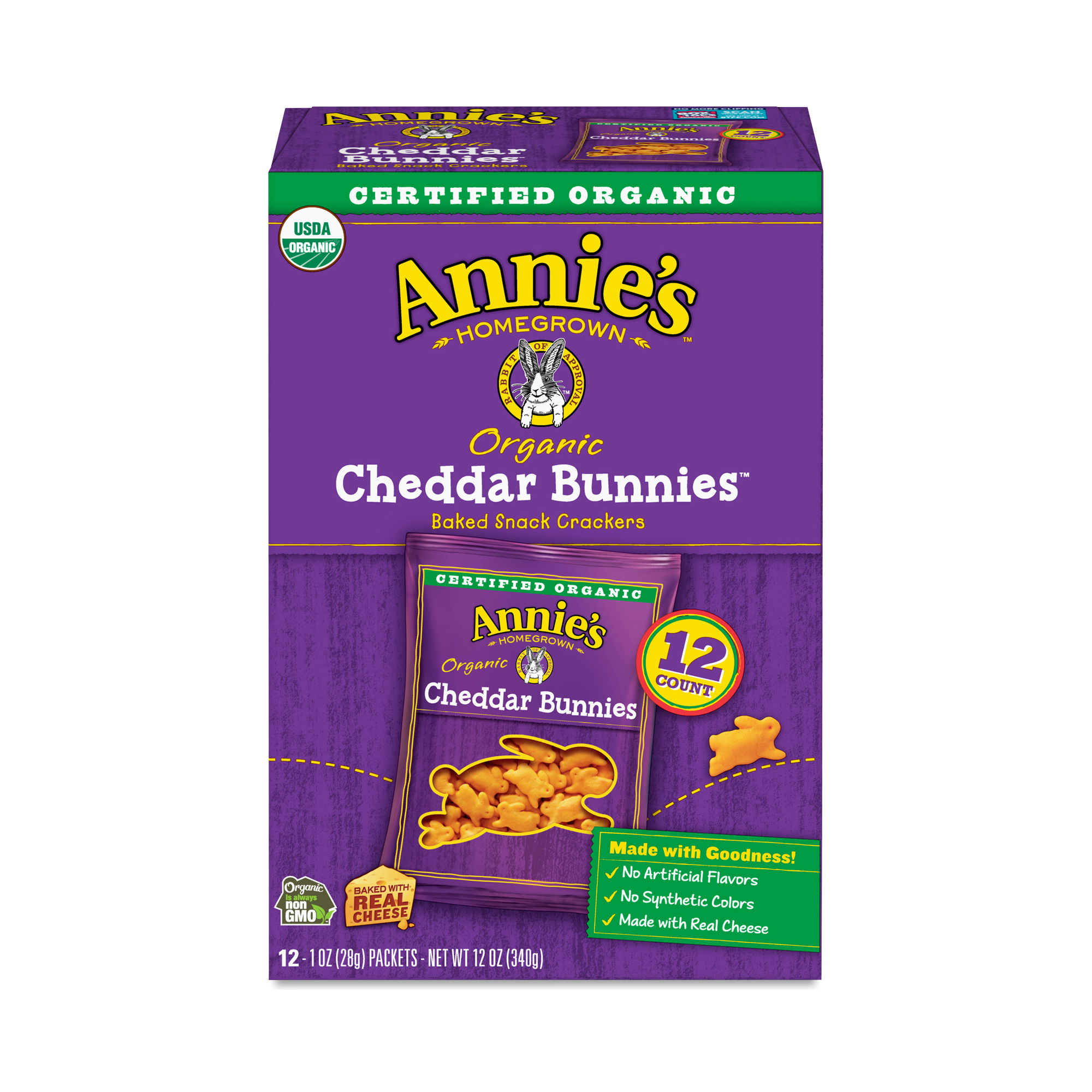 Annie's Organic Cheddar Bunnies Crackers, Snack Pack | Thrive Market