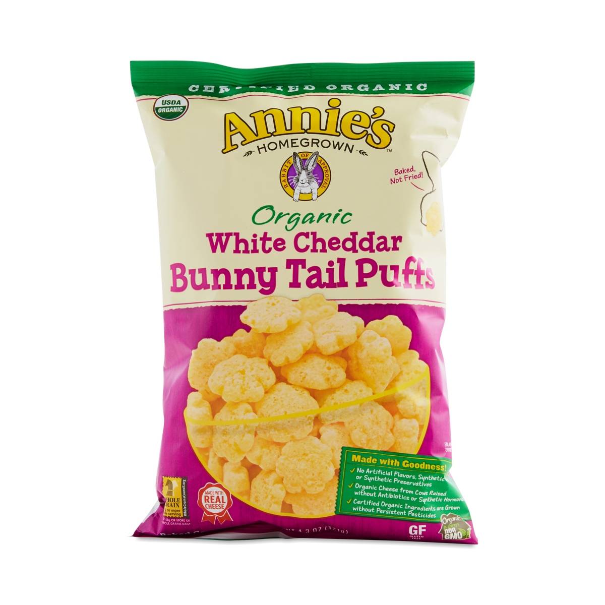 Organic White Cheddar Bunny Tail Puffs by Annies Thrive Market