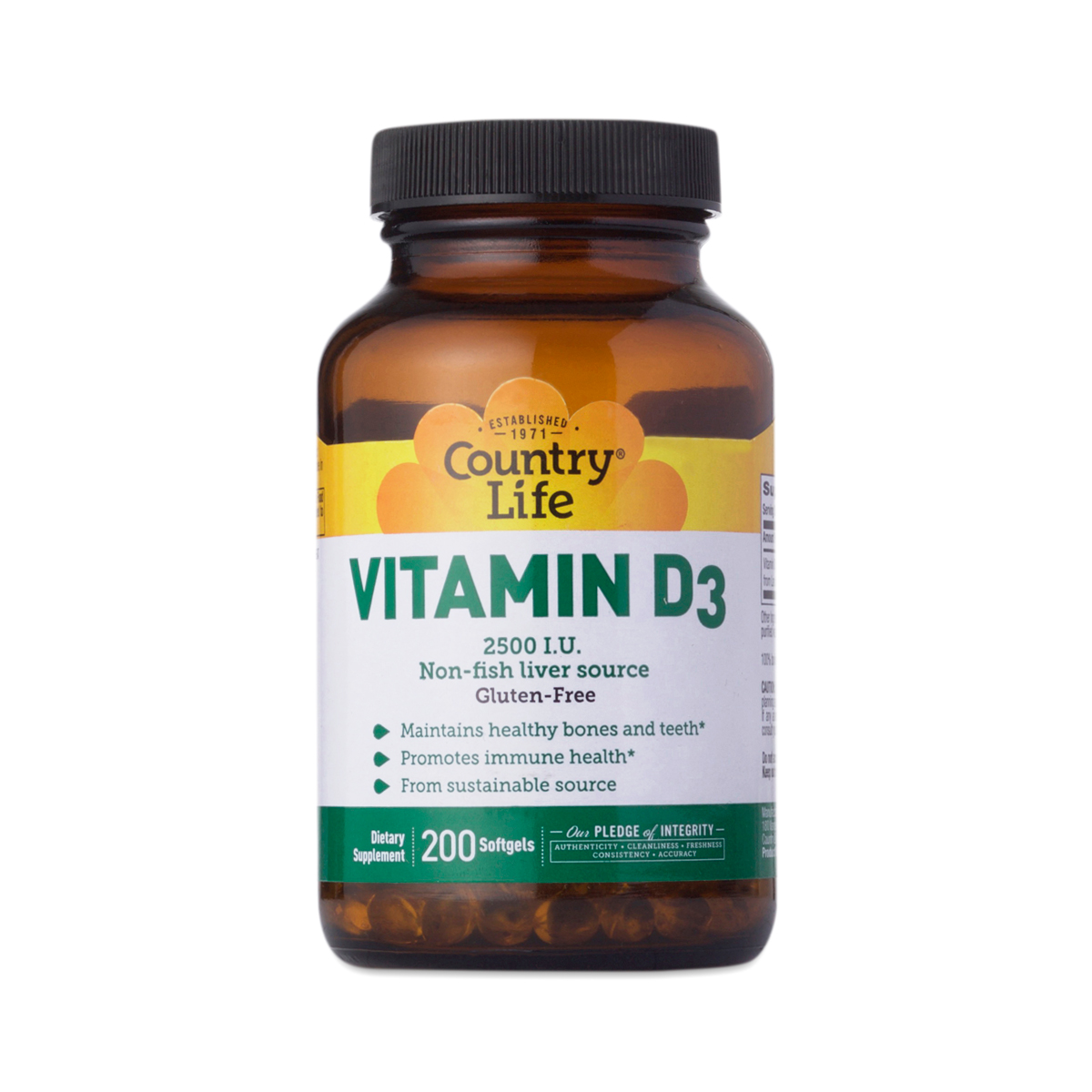 200 ct. Vitamin D3 2500 IU Softgels by Country Life Thrive Market