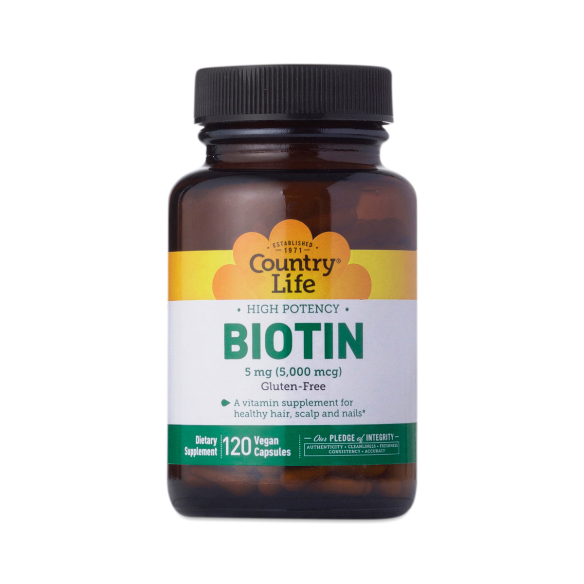 Country Life High Potency Biotin Vegetarian Capsules 120 vegan capsules