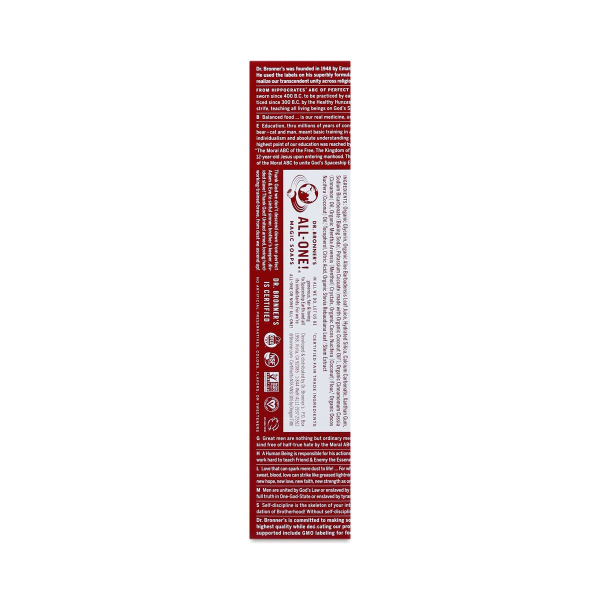 Cinnamon Toothpaste by Dr. Bronner’s Thrive Market