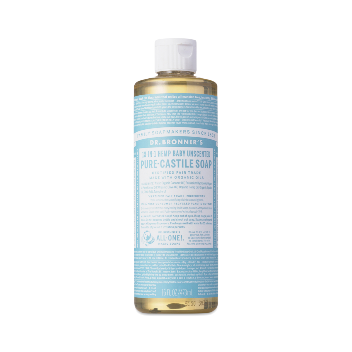 Unscented Baby Mild Liquid Castile Soap