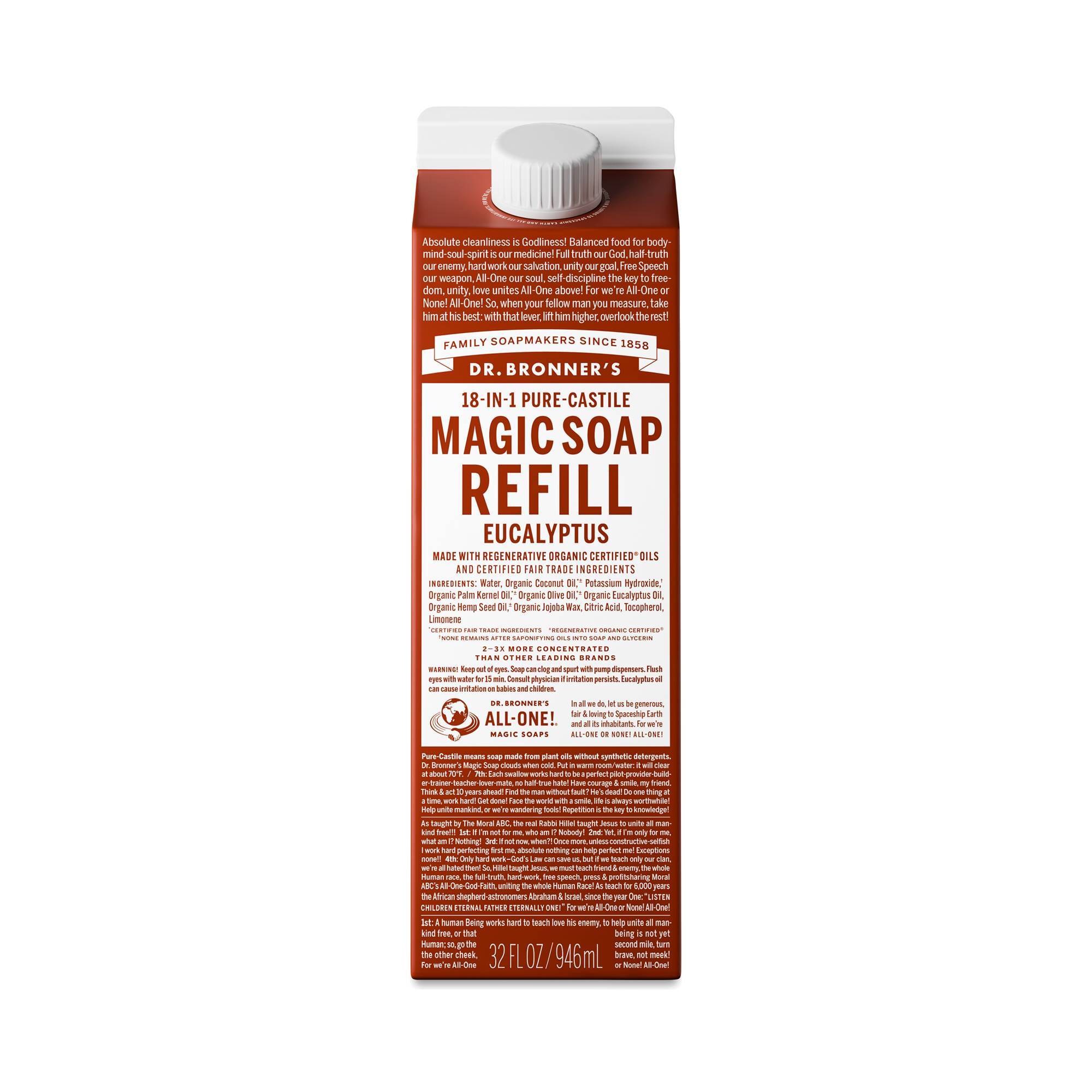 Pure-Castile Magic Soap Refill Carton, Eucalyptus