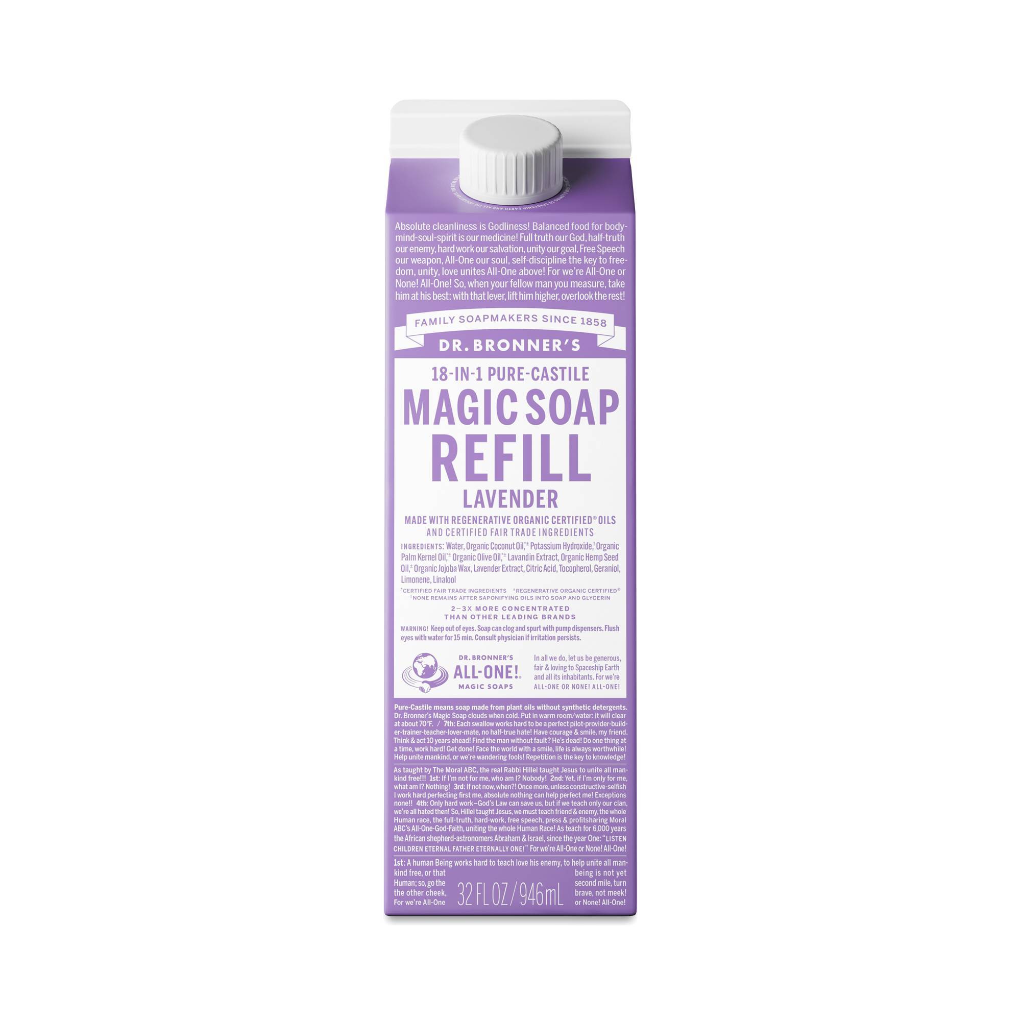 Pure-Castile Magic Soap Refill Carton, Lavender