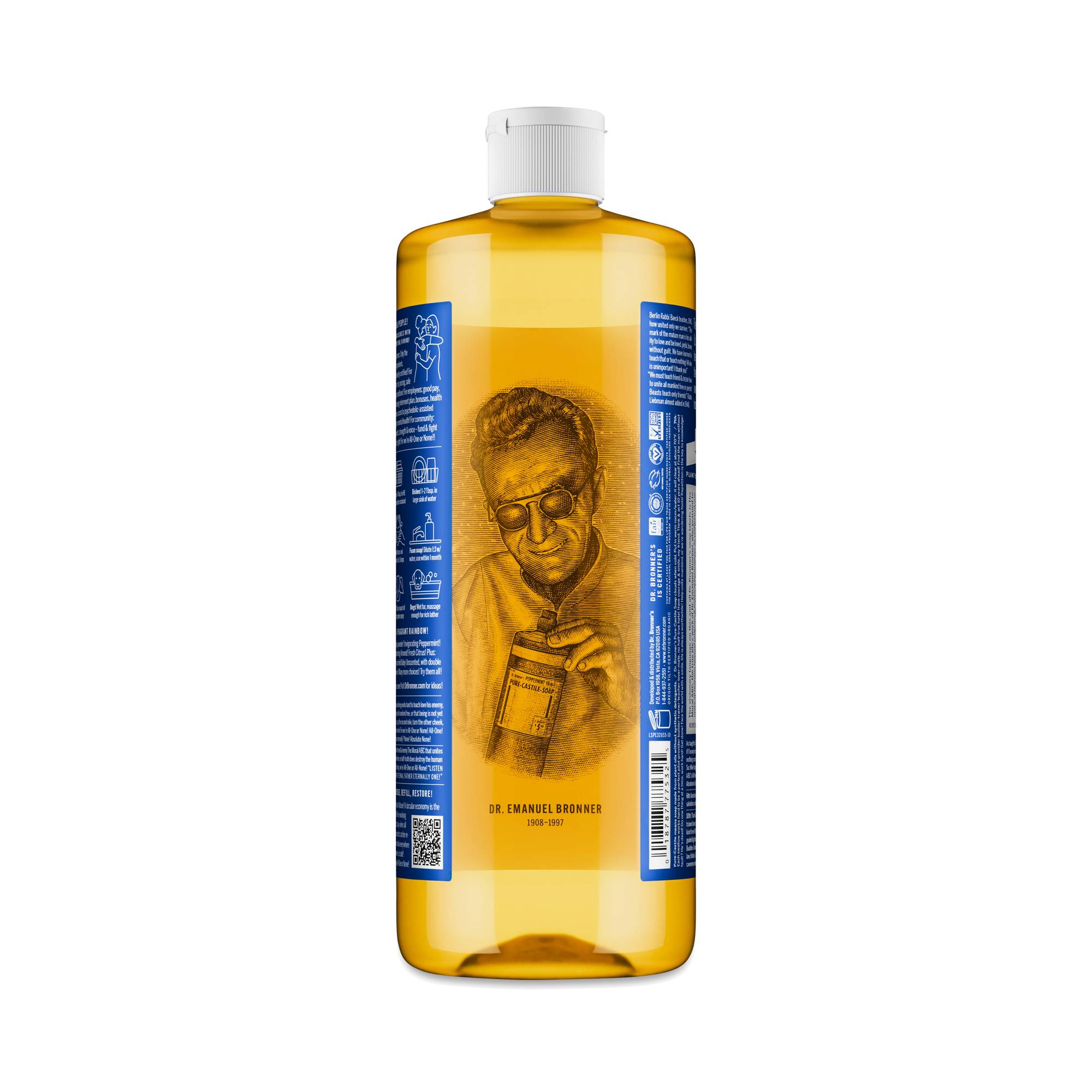 Dr. Bronner's ペパーミント石鹸 3,776ml Organic Peppermint Castile Liquid Soap | Thrive Market