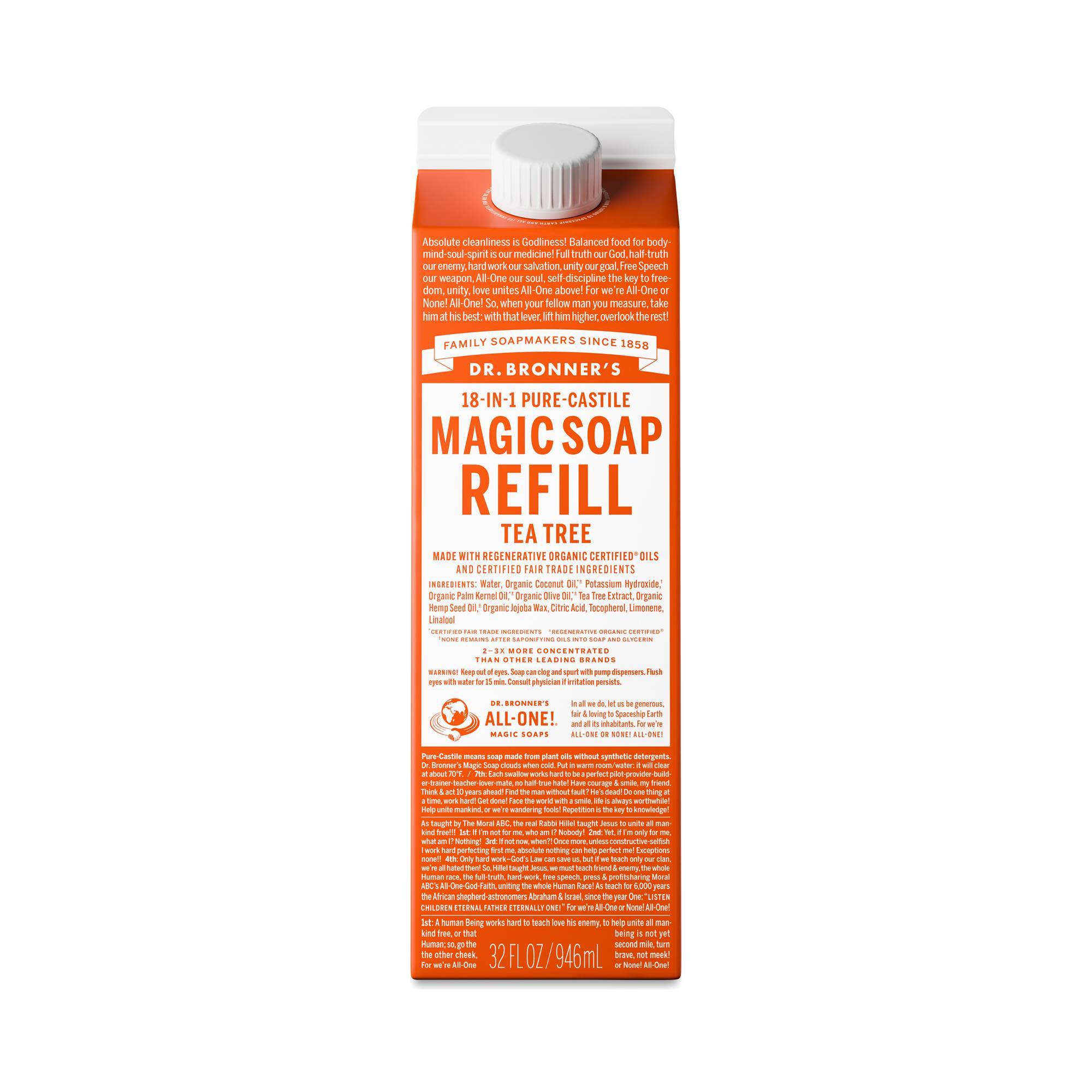 Pure-Castile Magic Soap Refill Carton, Tea Tree