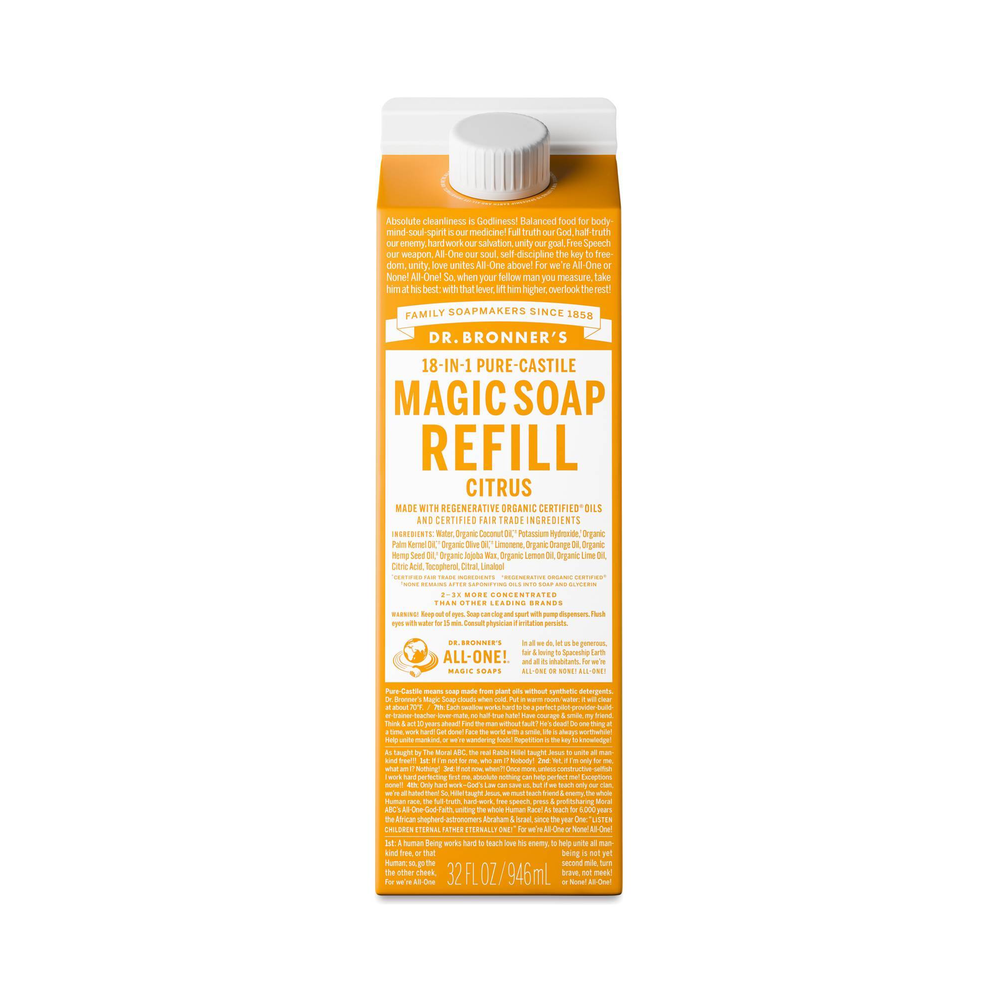 Pure-Castile Magic Soap Refill Carton, Citrus