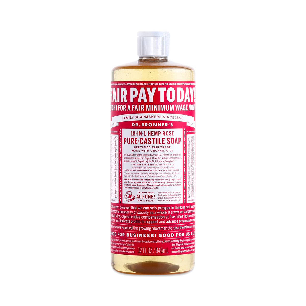Organic Rose Castile Liquid Soap