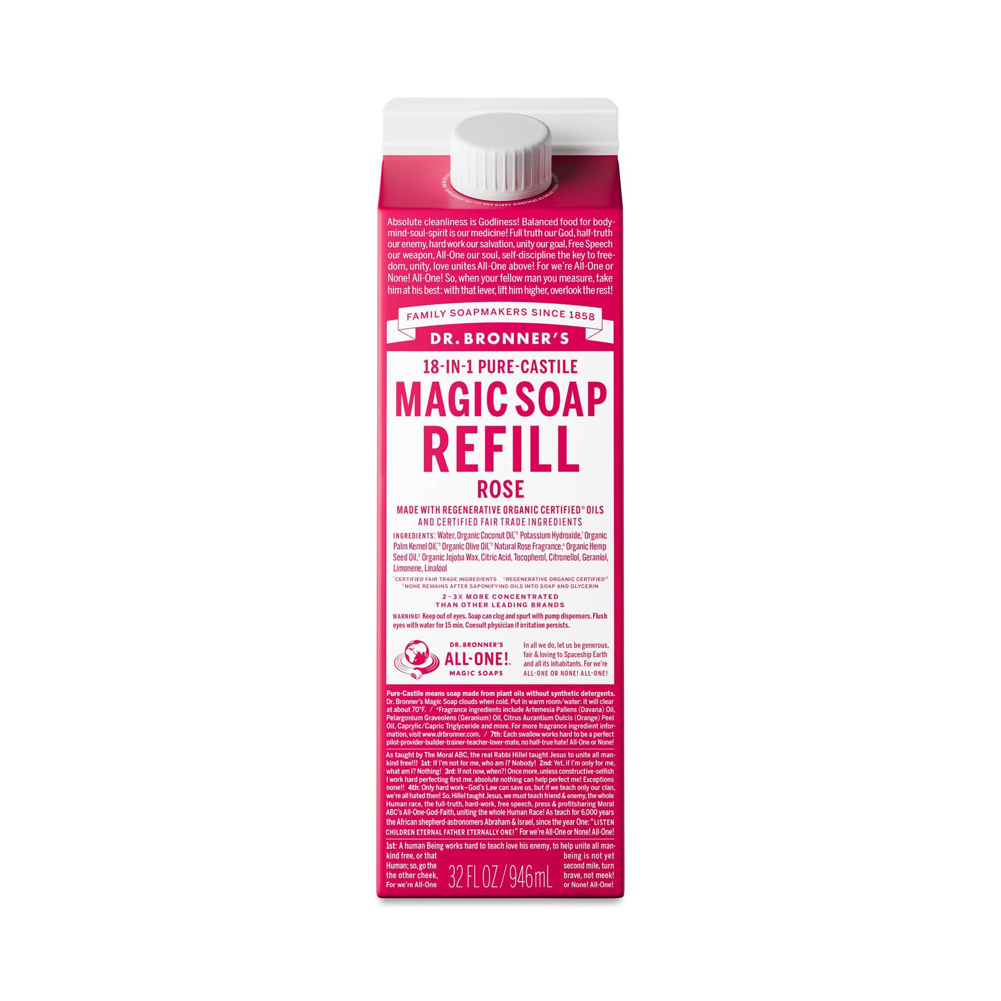 Pure-Castile Magic Soap Refill Carton, Rose