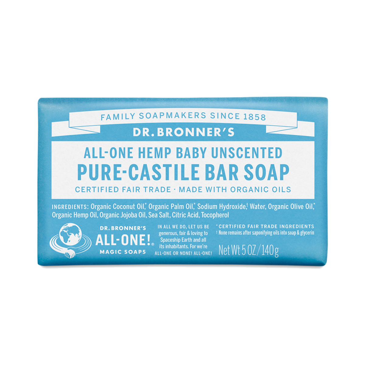 Dr. Bronner's Baby Unscented Pure-Castile Bar Soap - 5oz