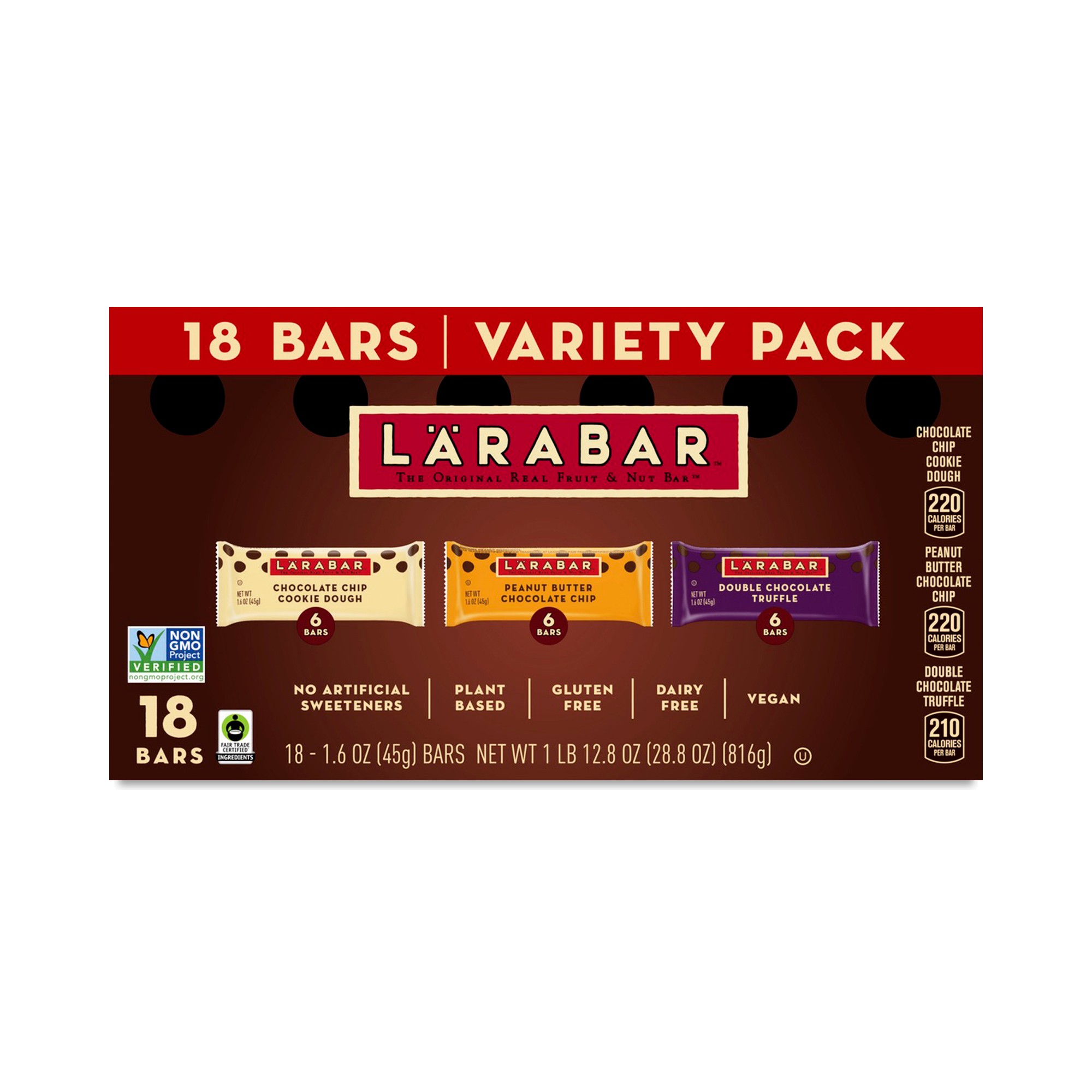 Larabar Chocolate Bars, Variety Pack 18 bars (1.6 oz each)