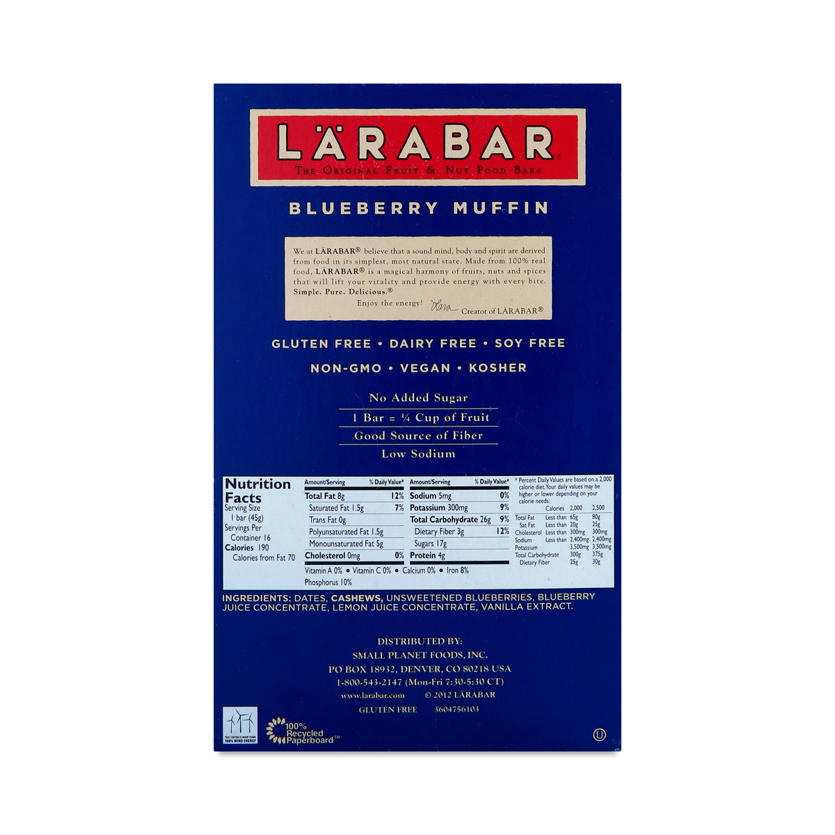 Blueberry Muffin Bars by Larabar Thrive Market