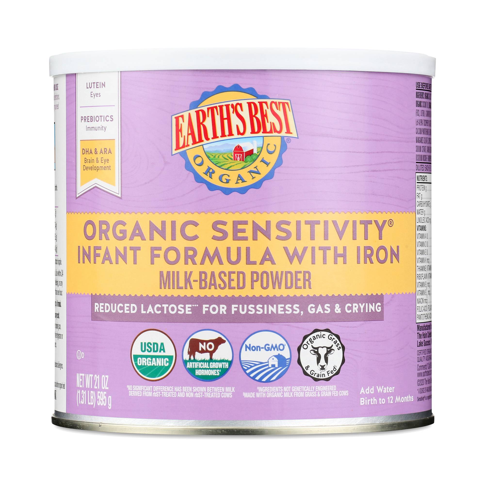 Organic Sensitivity® Infant Formula with Iron