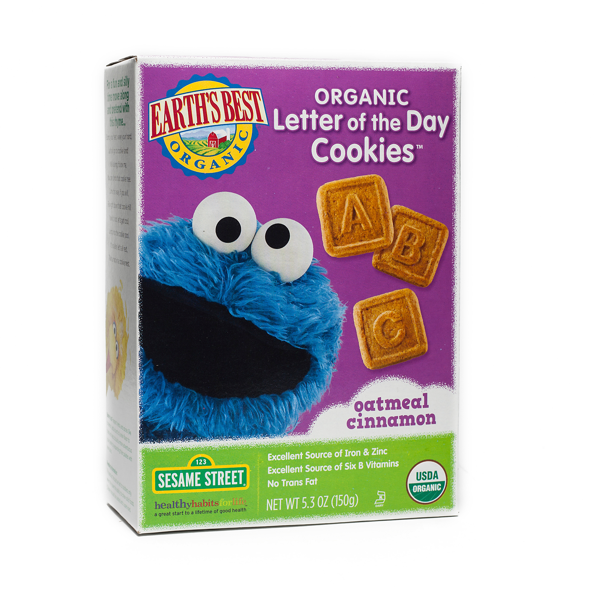 Organic Oatmeal Cinnamon Letter Cookies