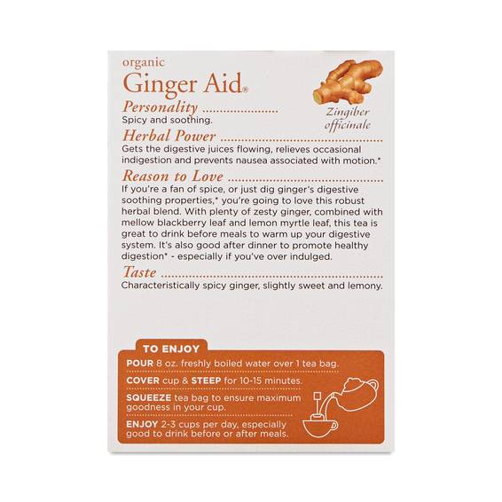 Ginger Aid Herbal Tea by Traditional Medicinals Thrive Market