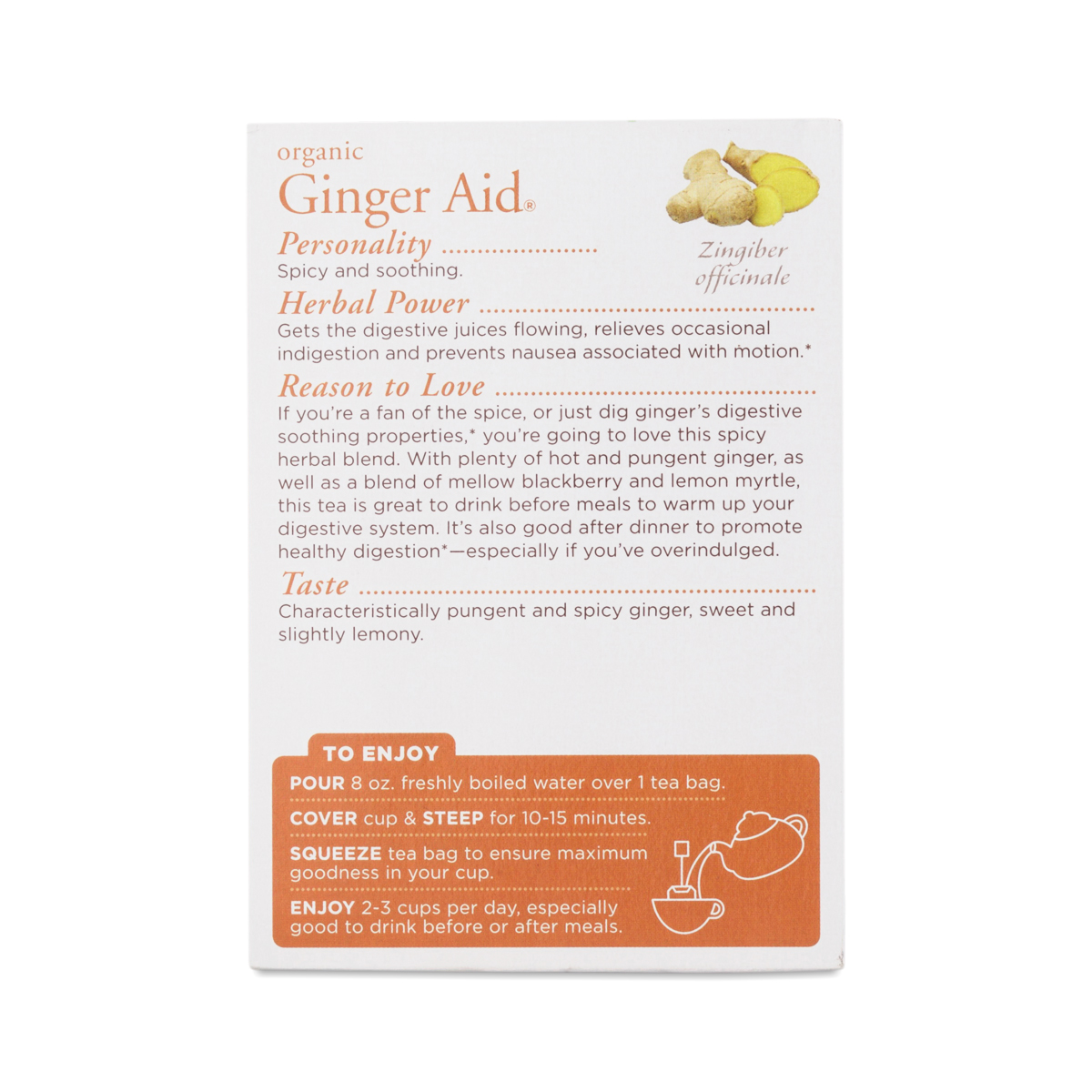 Ginger Aid Herbal Tea by Traditional Medicinals Thrive Market