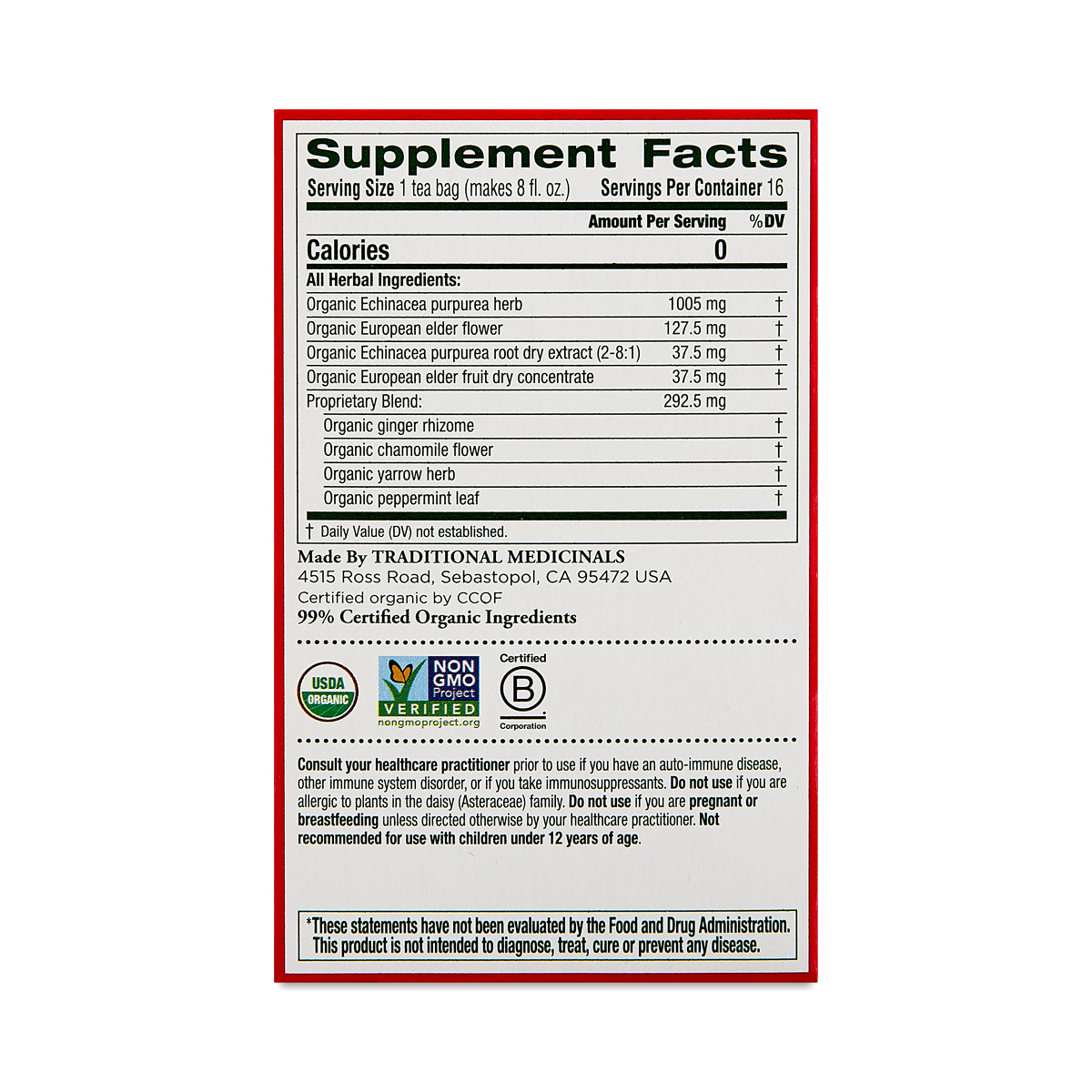 Echinacea + Elderberry Herbal Tea Thrive Market