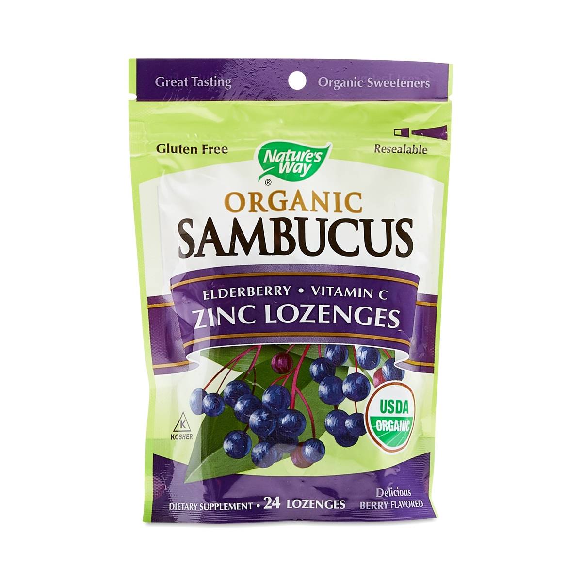 Organic Sambucus Zinc Lozenges by Nature’s Way Thrive Market