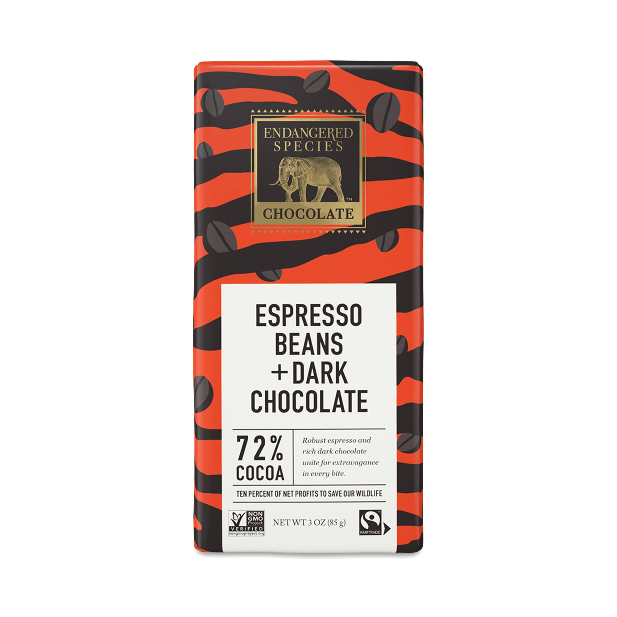 Chocolate Bar, Espresso Beans & 72% Dark Chocolate