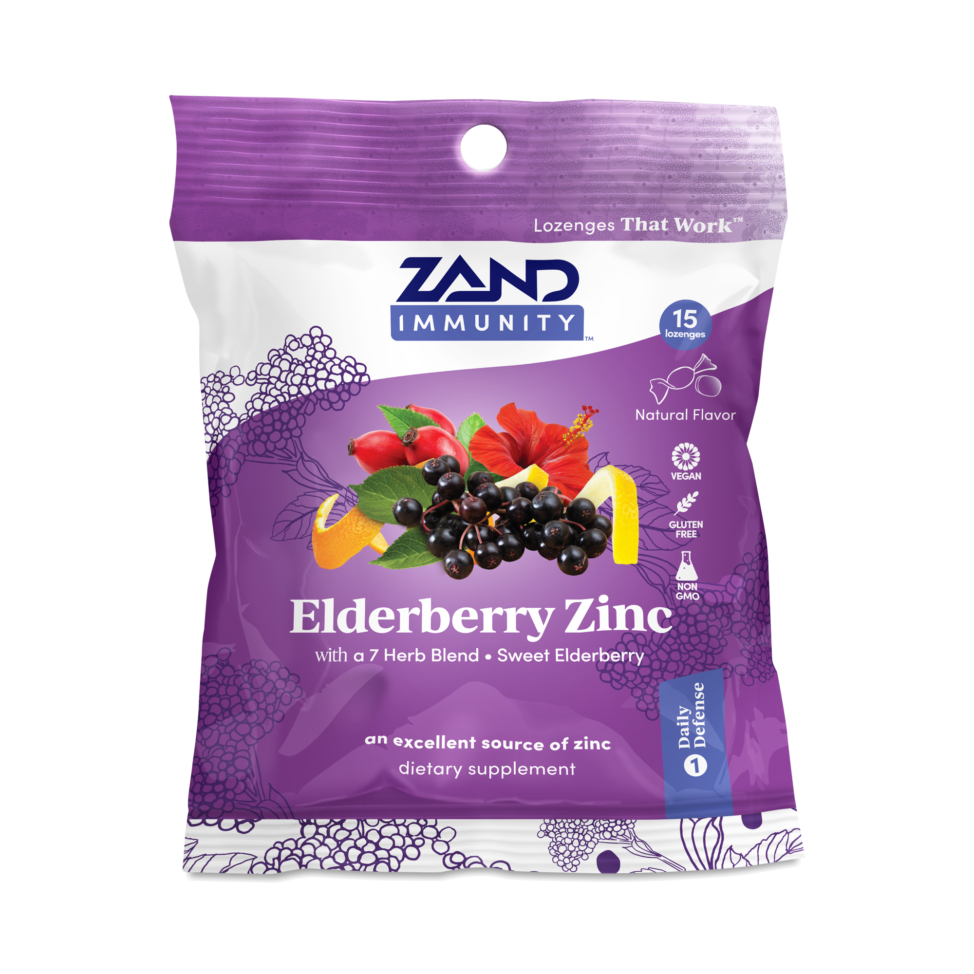 ZAND HerbaLozenge Elderberry Zinc Lozenges Thrive Market