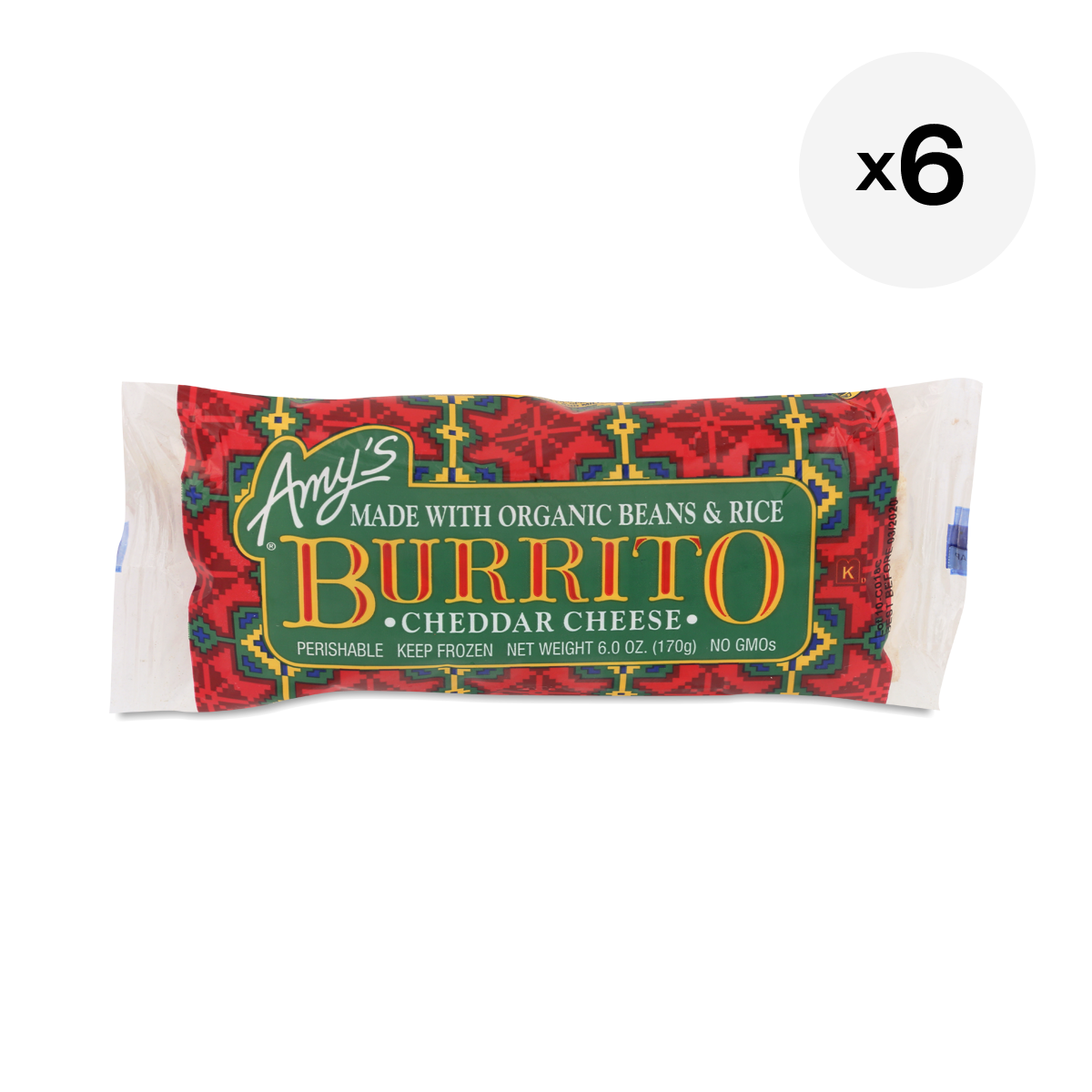 Amy's Bean & Cheese Burrito, 6 Pack Thrive Market