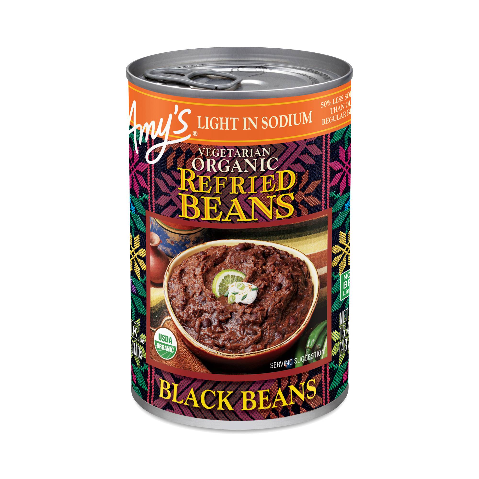 Refried Black Beans, Light in Sodium